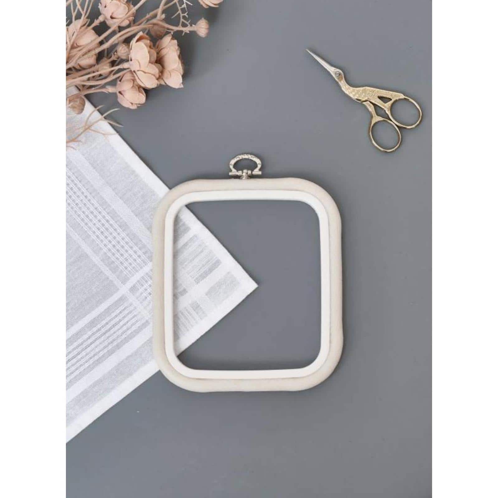 Nurge Flexi Hoop Telaio Da Ricamo Rotondo 9,5 Cm Rosso, Per Punto Croce E Display, Anello In Gomma E Plastica - 5
