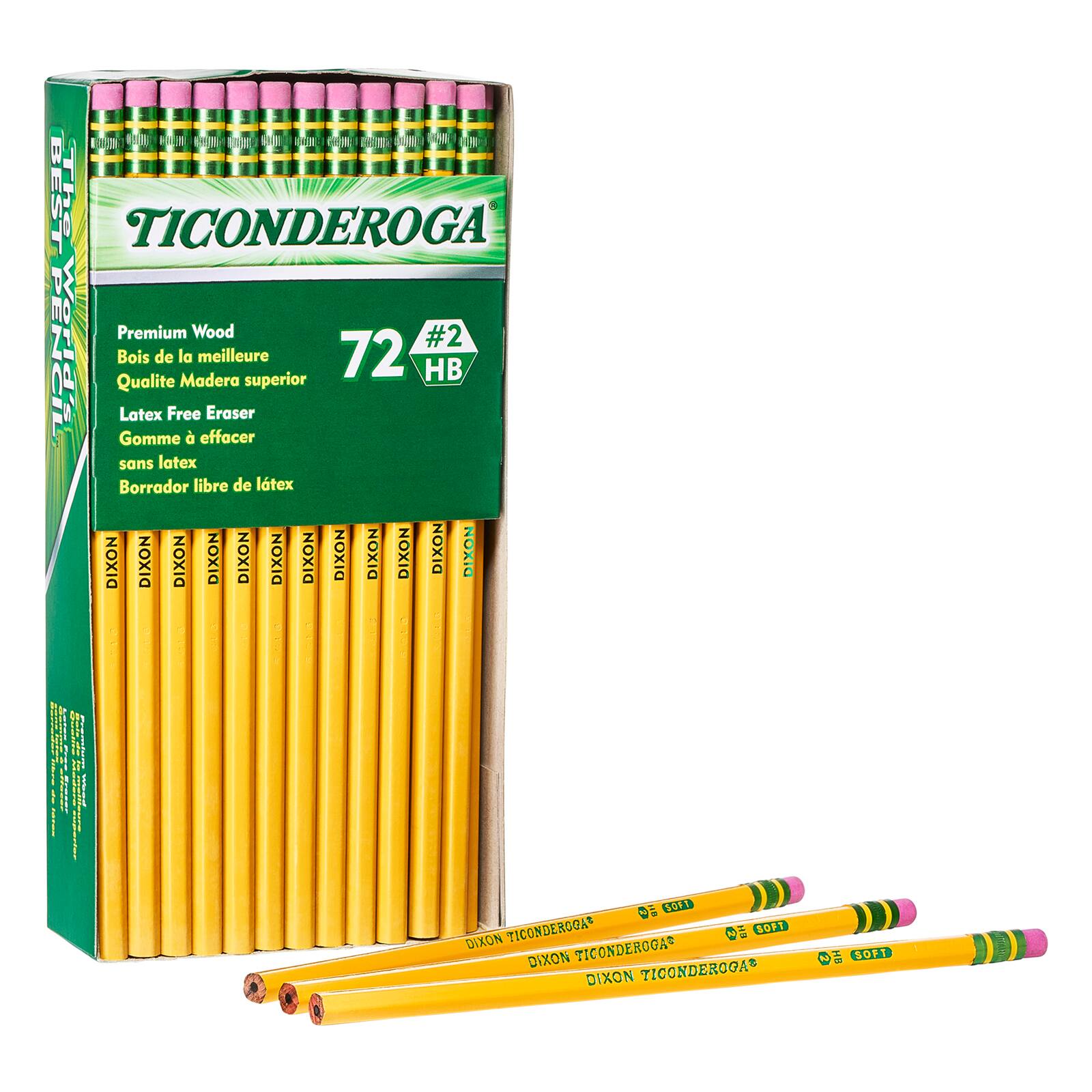 Unsharpened Yellow Pencils Wood-Cased Graphite #2 HB Soft 12-Pack 