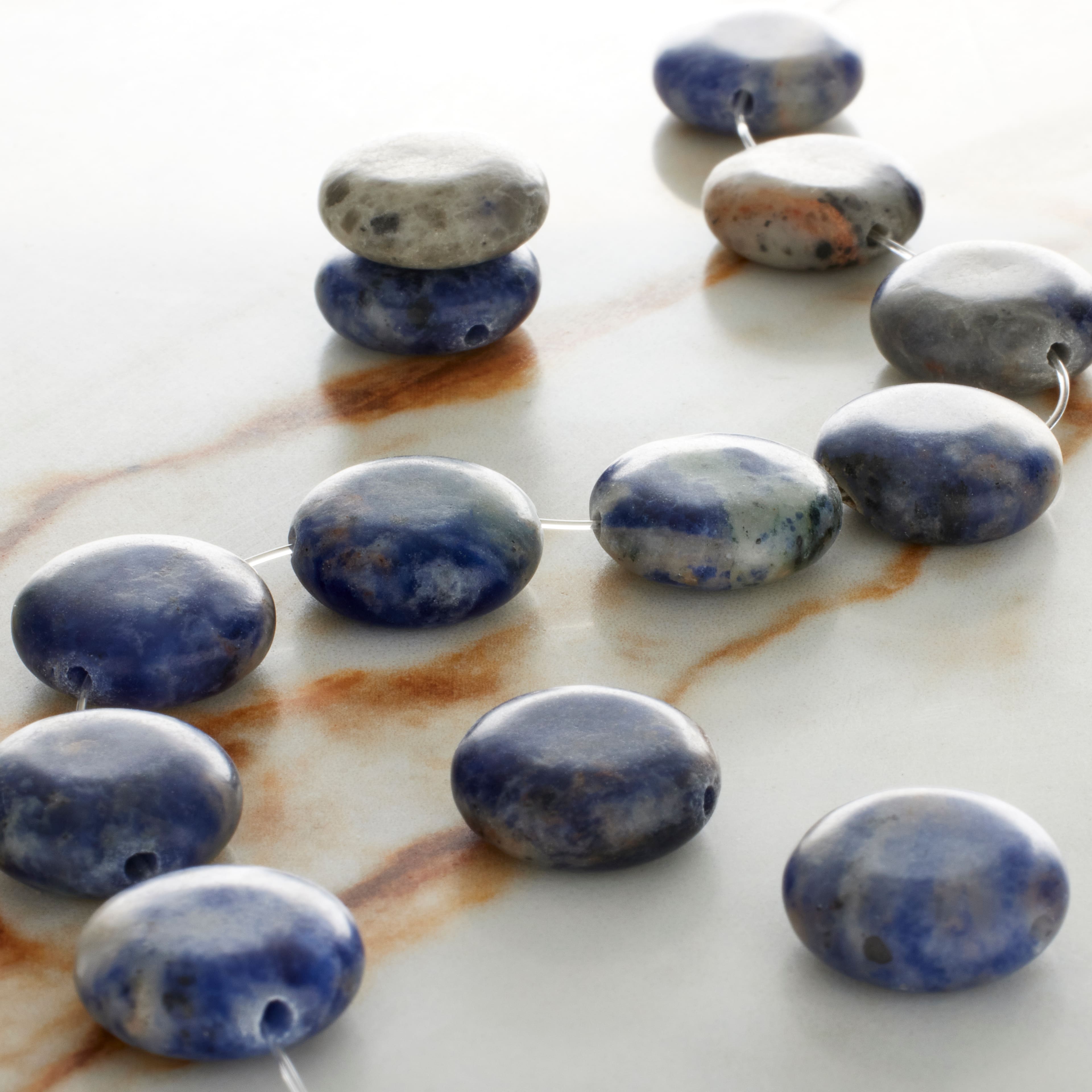 Sodalite Coin Beads, 14mm by Bead Landing&#x2122;