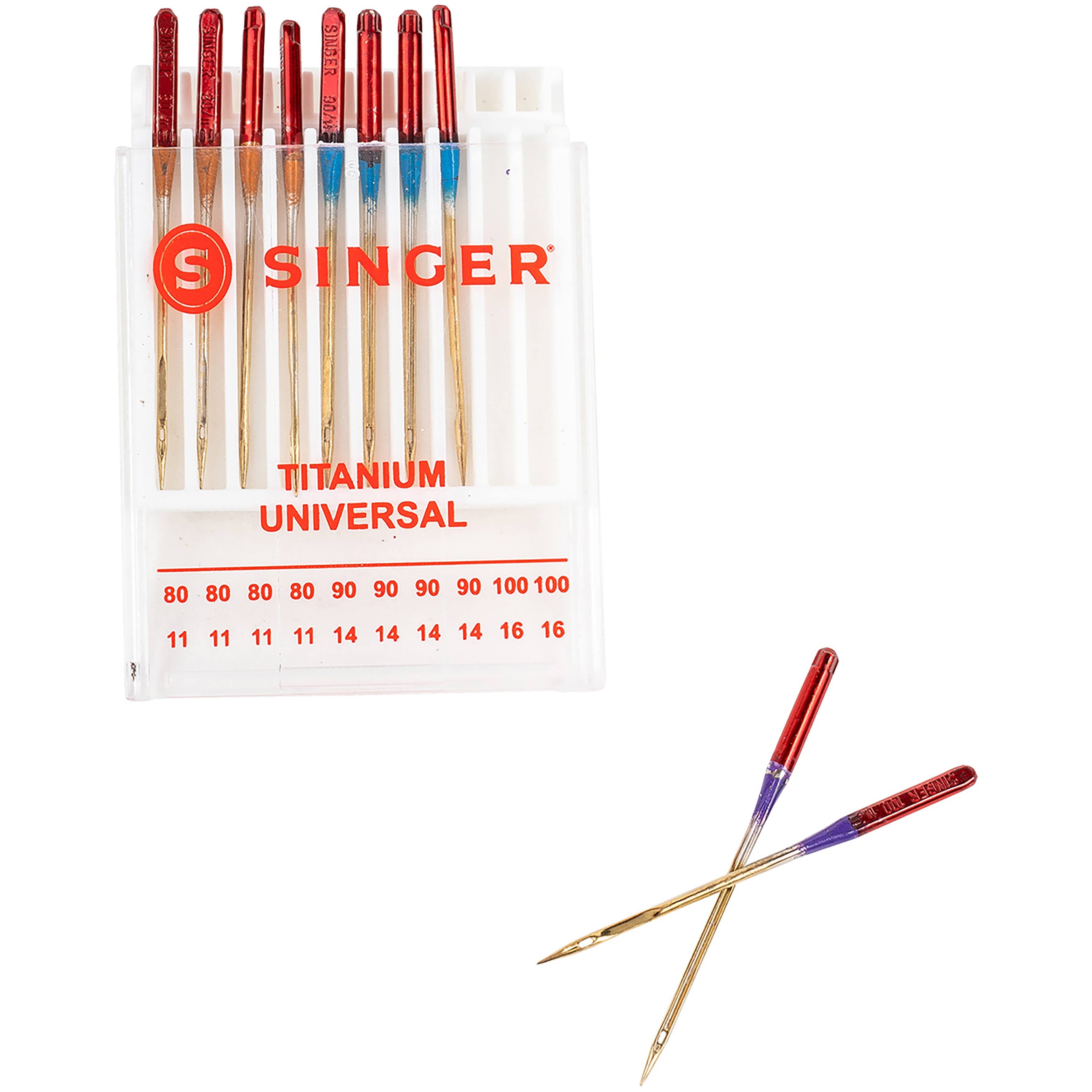 SINGER® Titanium Universal Regular Point Machine Needles, 10ct.
