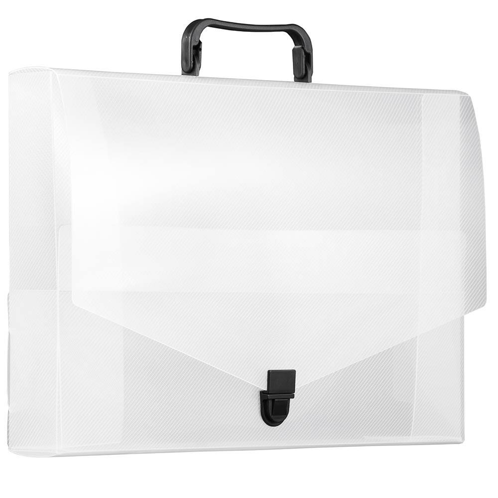JAM Paper Clear Grid 10" x 15" Plastic Portfolio Briefcase