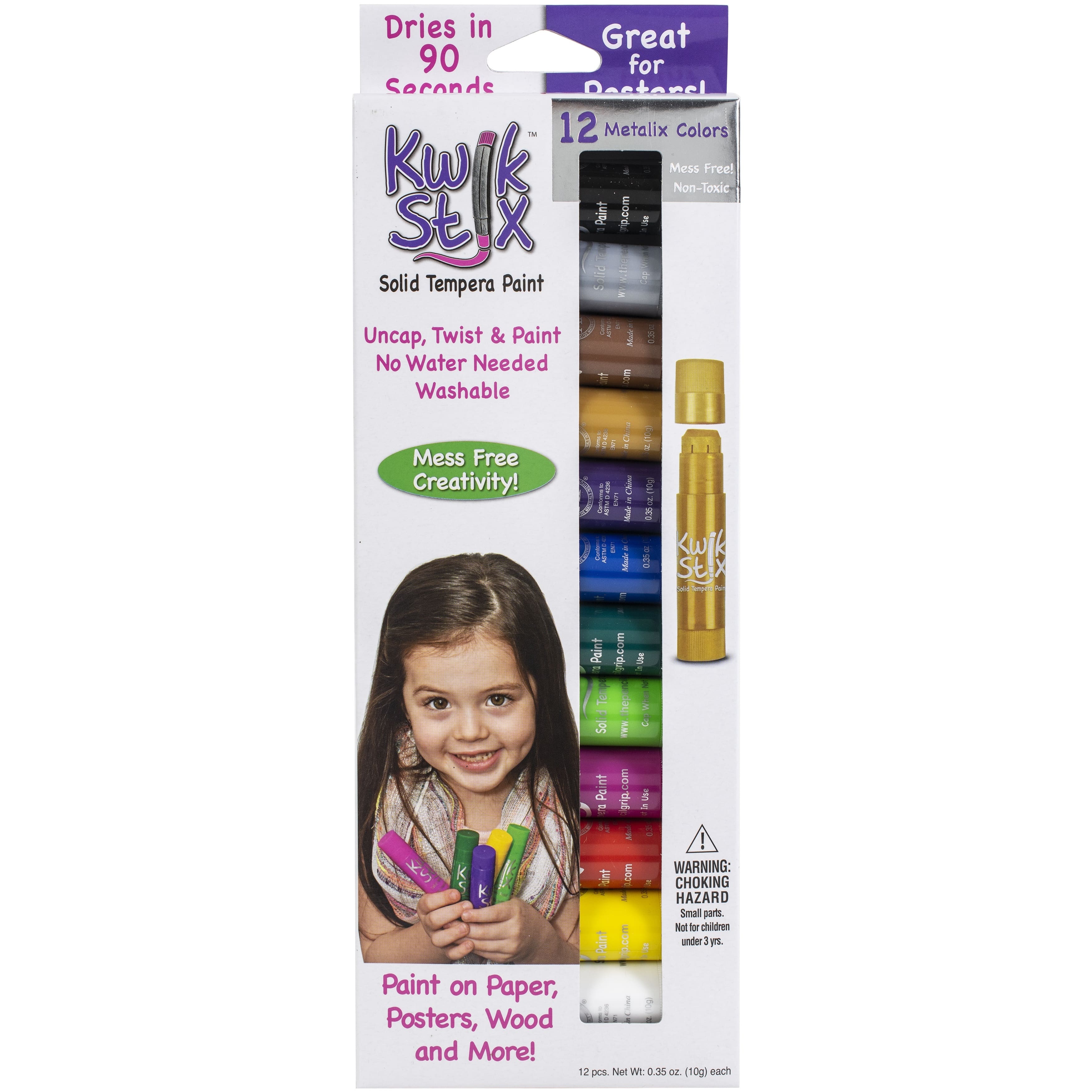 Kwikstix Tempera Paint 12 Metalix Colors - Building Blocks