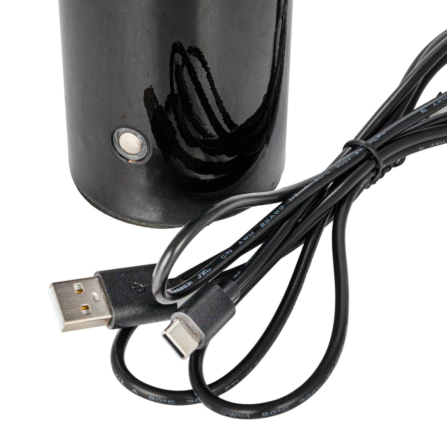 Hello Honey® 8.25" Black Round Metal LED Rechargeable Table Lamp Set, 2ct.