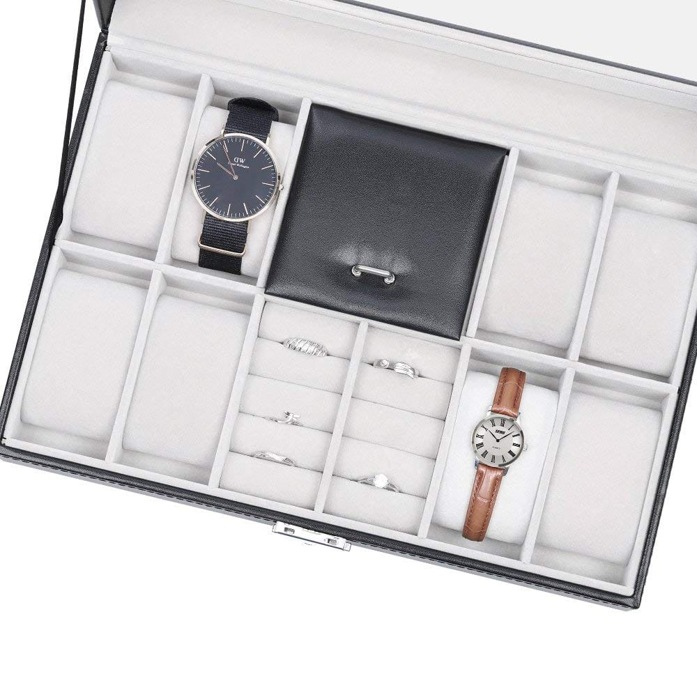 Charcoal Black Grand Ebony Jewelry Watch Box