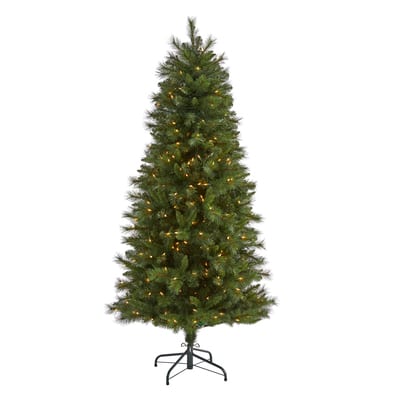 6ft. Pre-Lit West Virginia Mountain Pine Artificial Christmas Tree ...