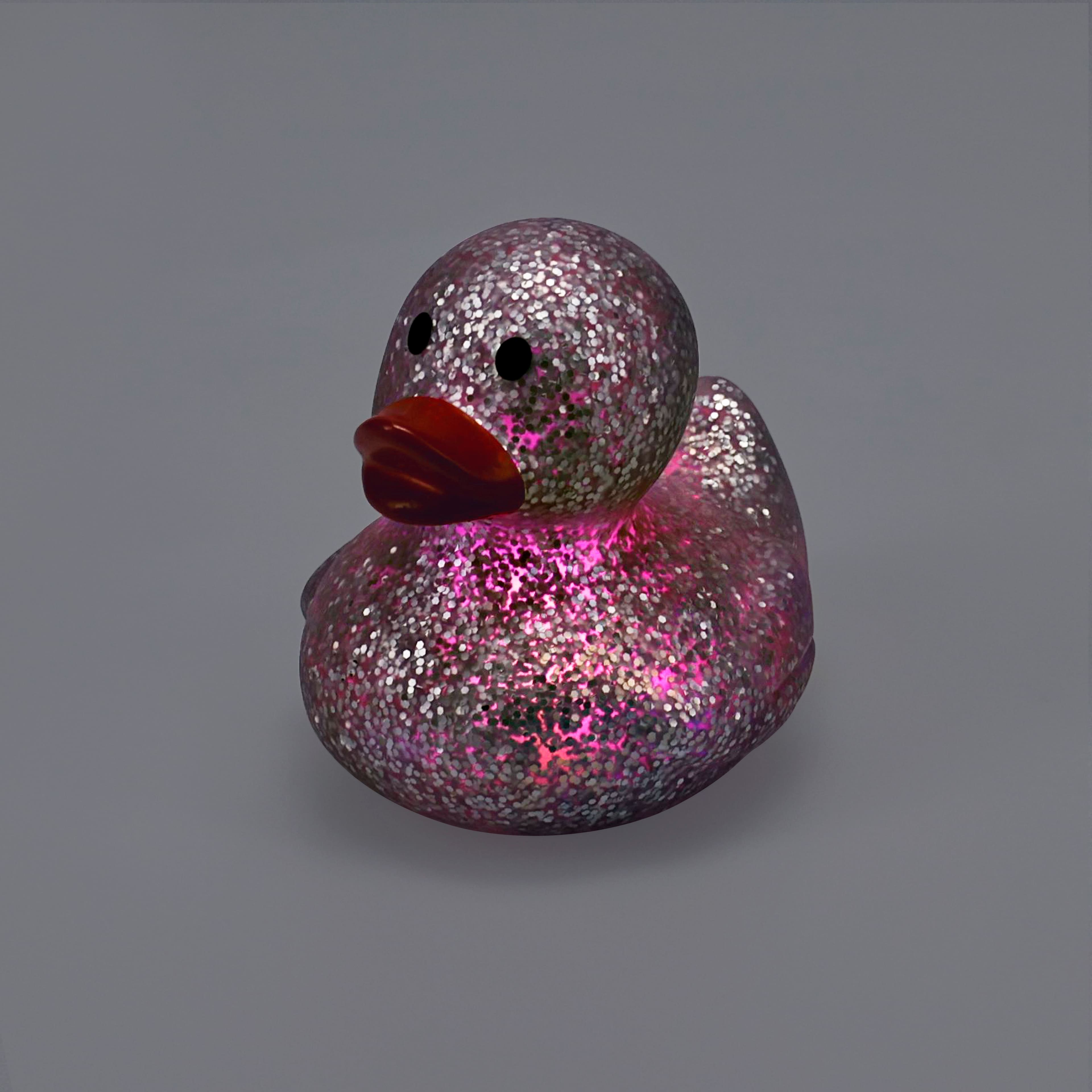 Silver Glitter Light Up Rubber Duck by Creatology™