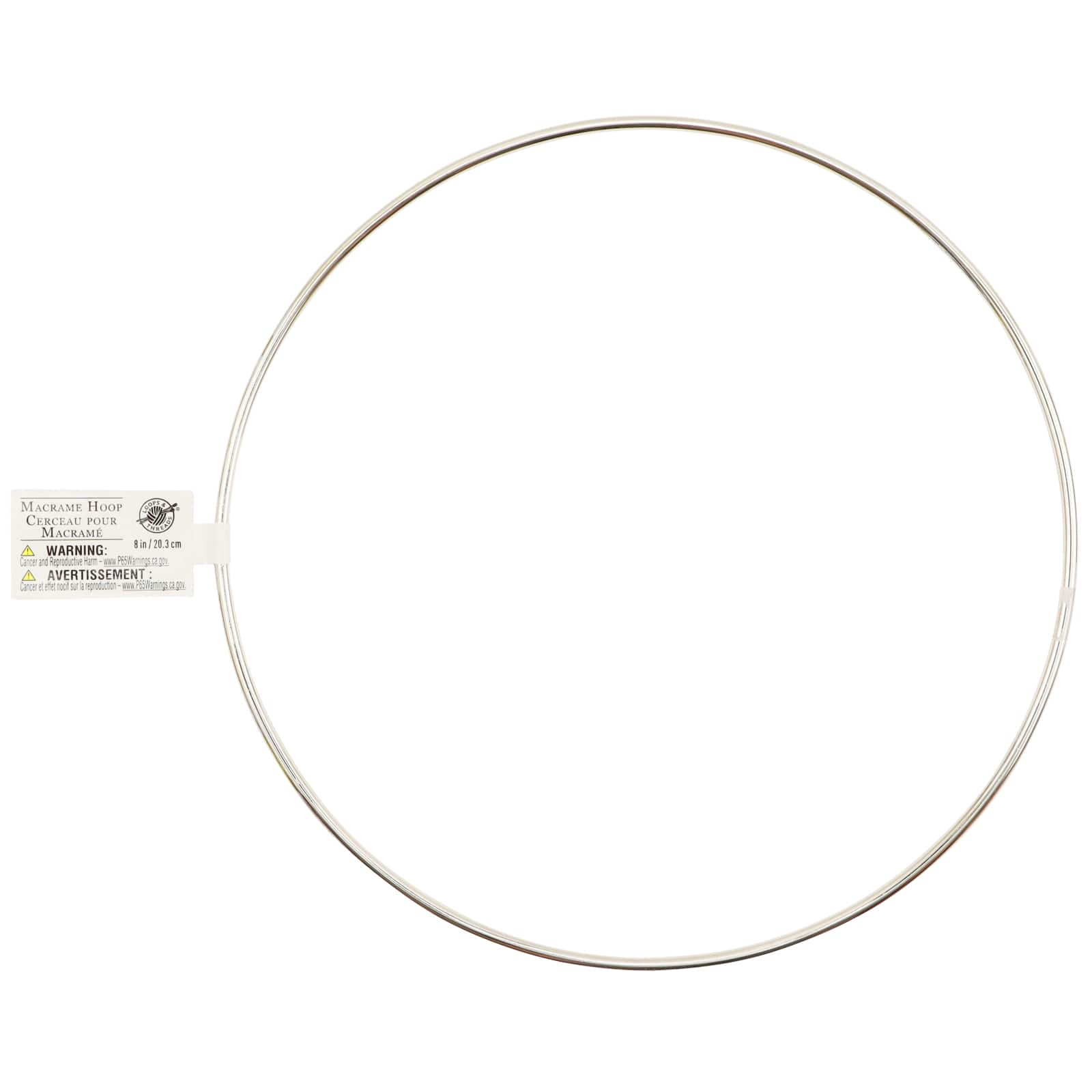 36 Pack: 8&#x22; Nickel-Plated Macram&#xE9; Hoop by Loops &#x26; Threads&#xAE;