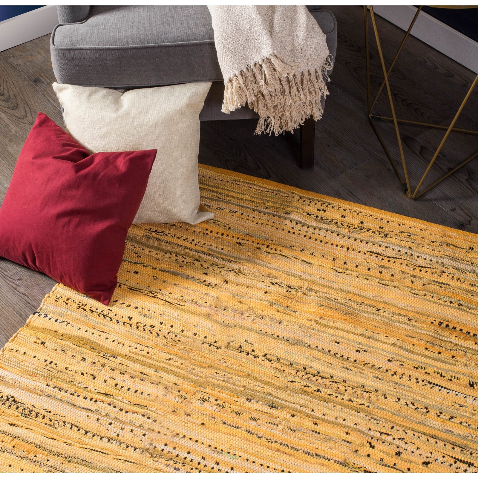 DII® Multi Mustard Rag Rug, 20" x 31.5"