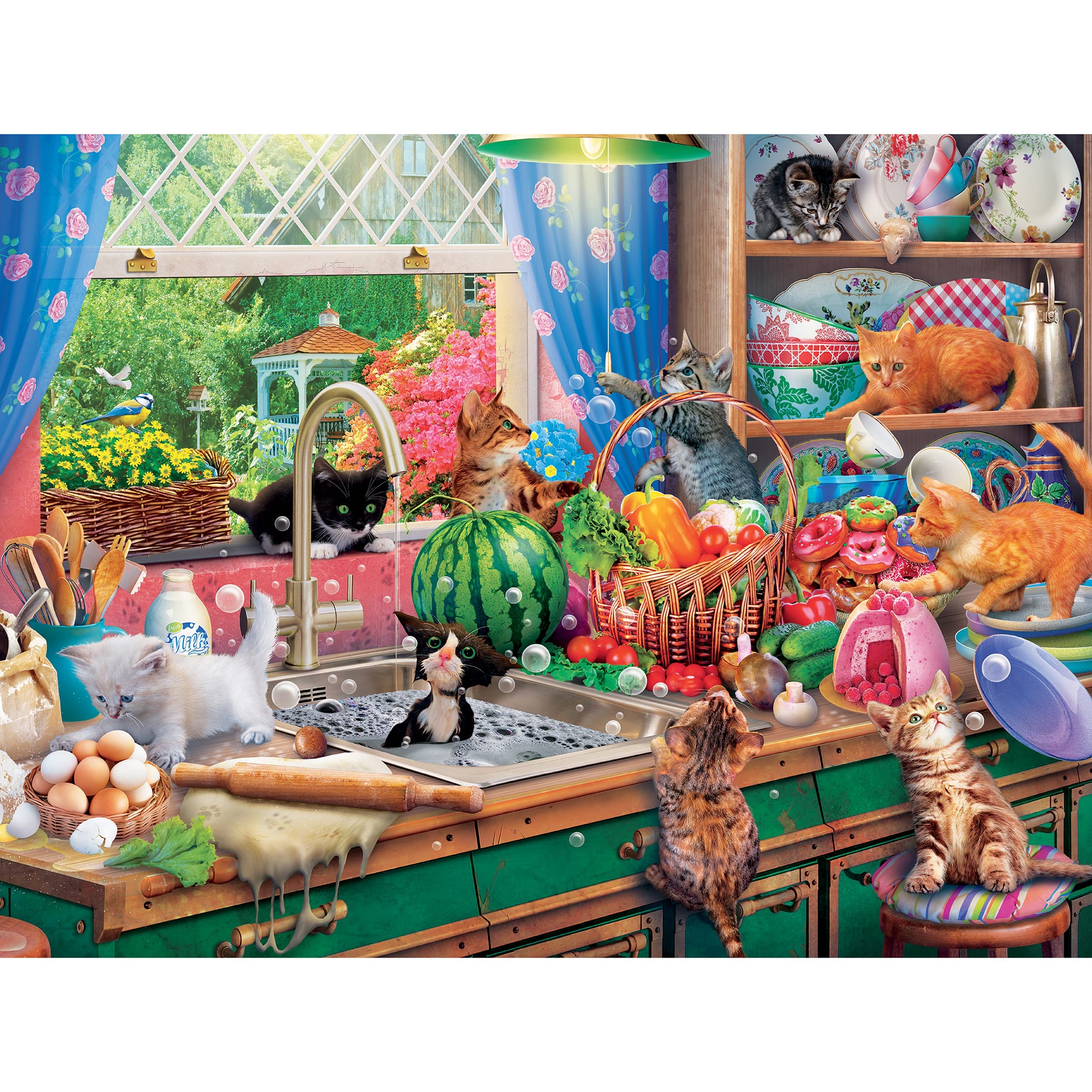 Paws Gone Wild - Sunroom Pups - 550 Piece Puzzle –