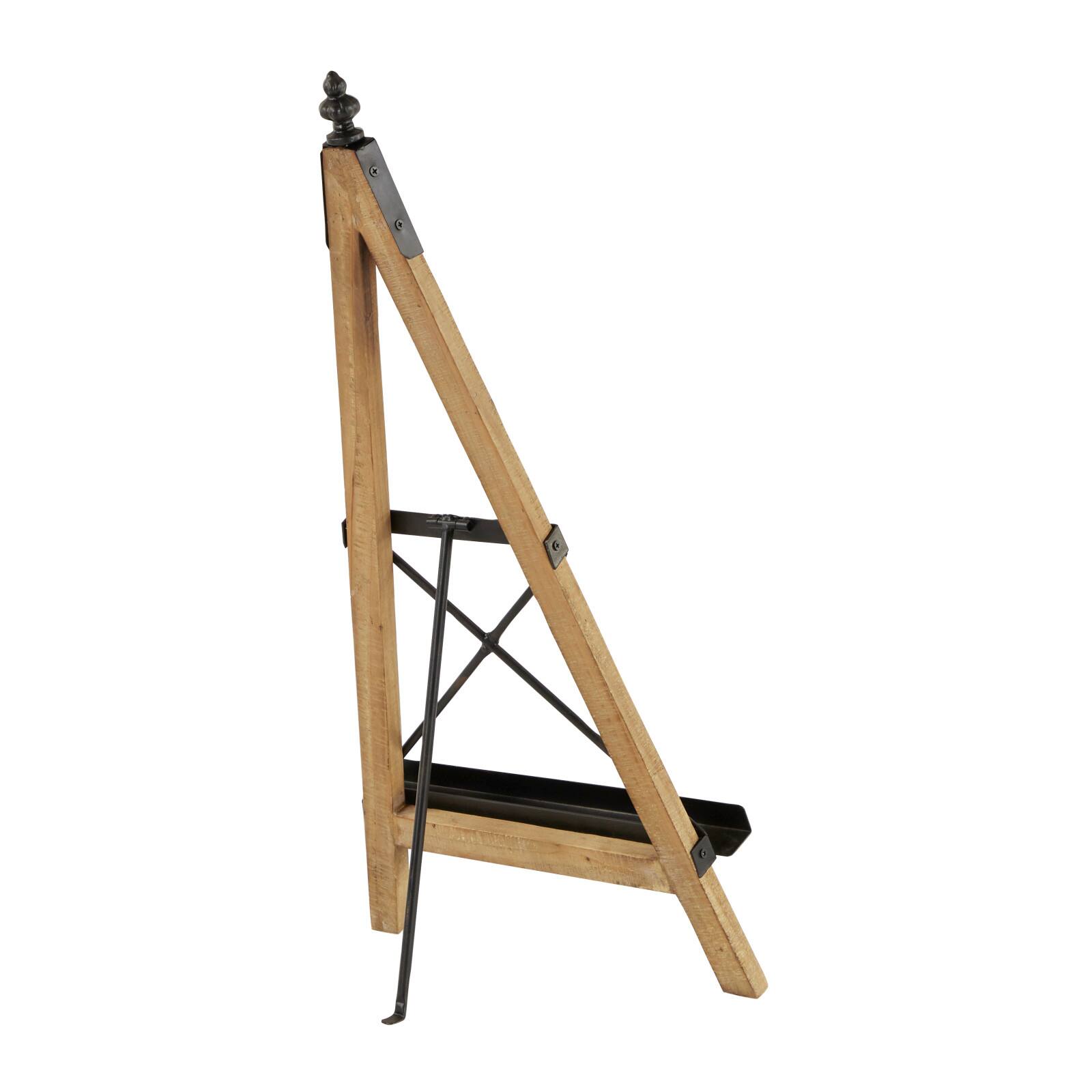 Light Brown Iron Industrial Easel, 26" x 14" x 9"