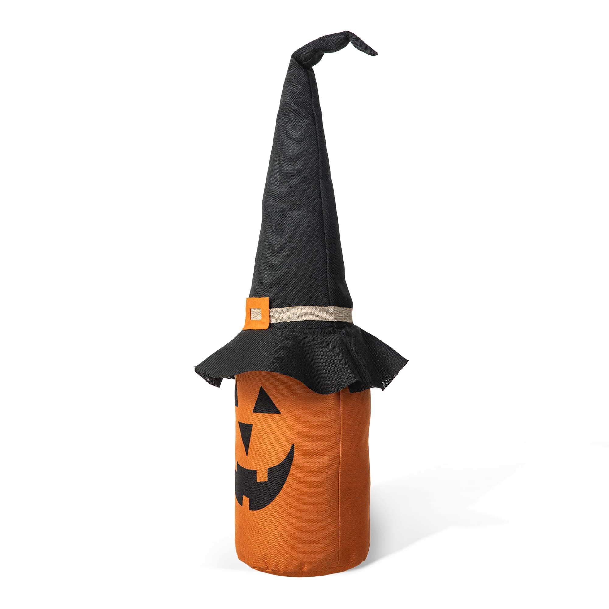 Glitzhome® 24" Linen Halloween Jack-O'-Lantern Doorstop Porch Décor