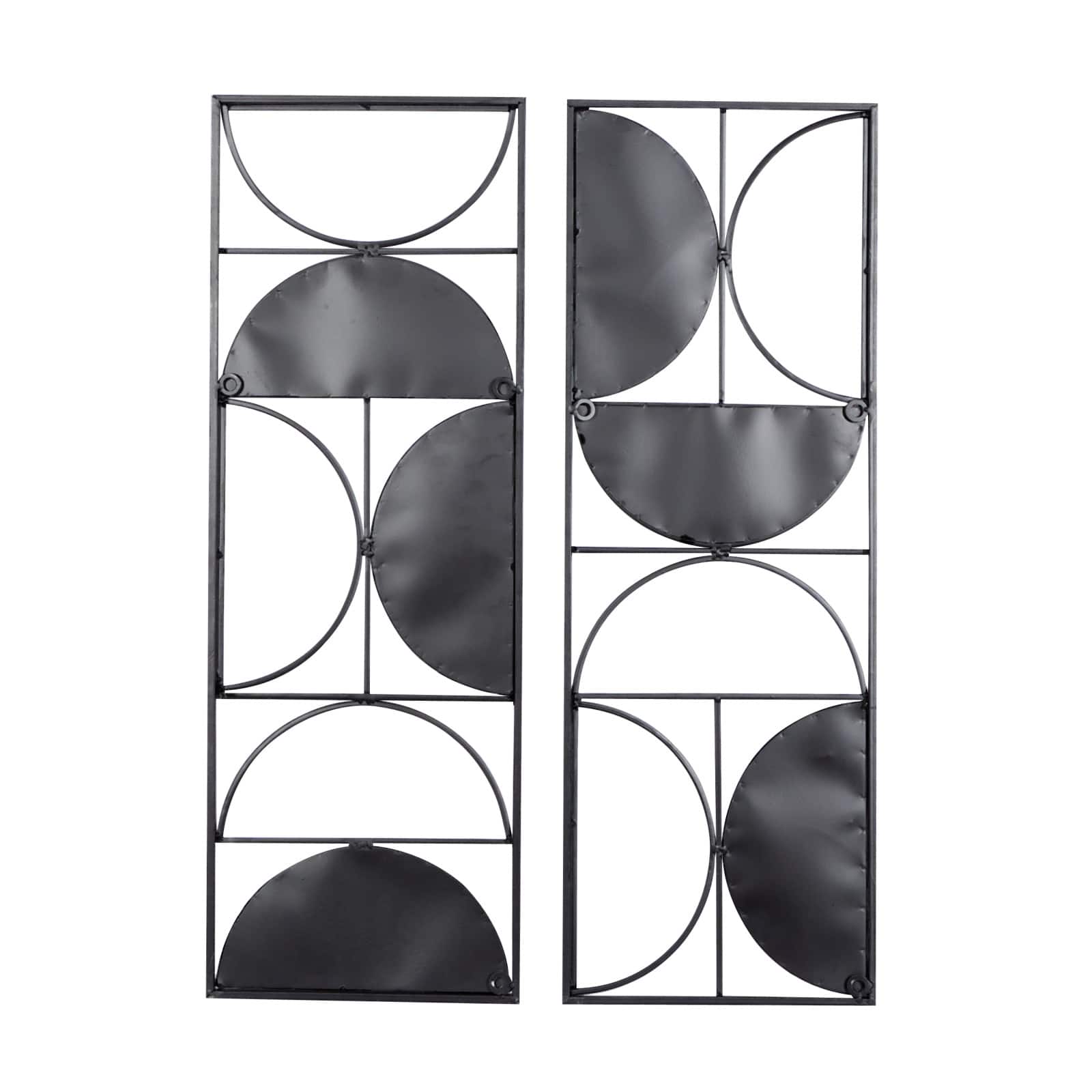 30&#x22; Brown Panels Metal Contemporary Wall D&#xE9;cor Set, 2ct.