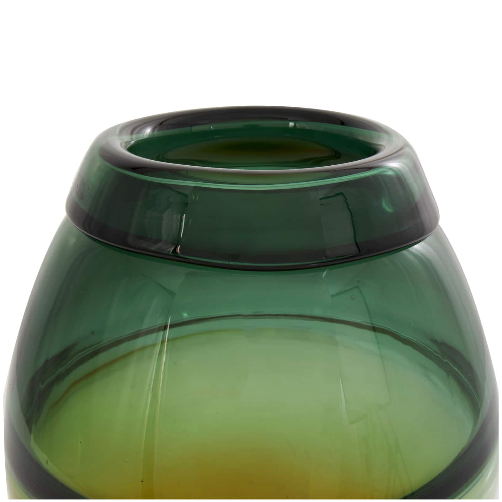11" Green & Yellow Glass Ombre Vase