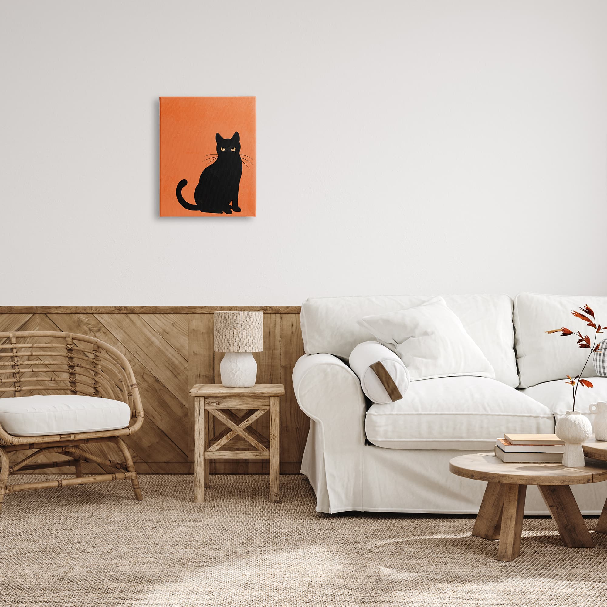 Stupell Industries Bold Black Cat Silhouette Canvas Wall Art