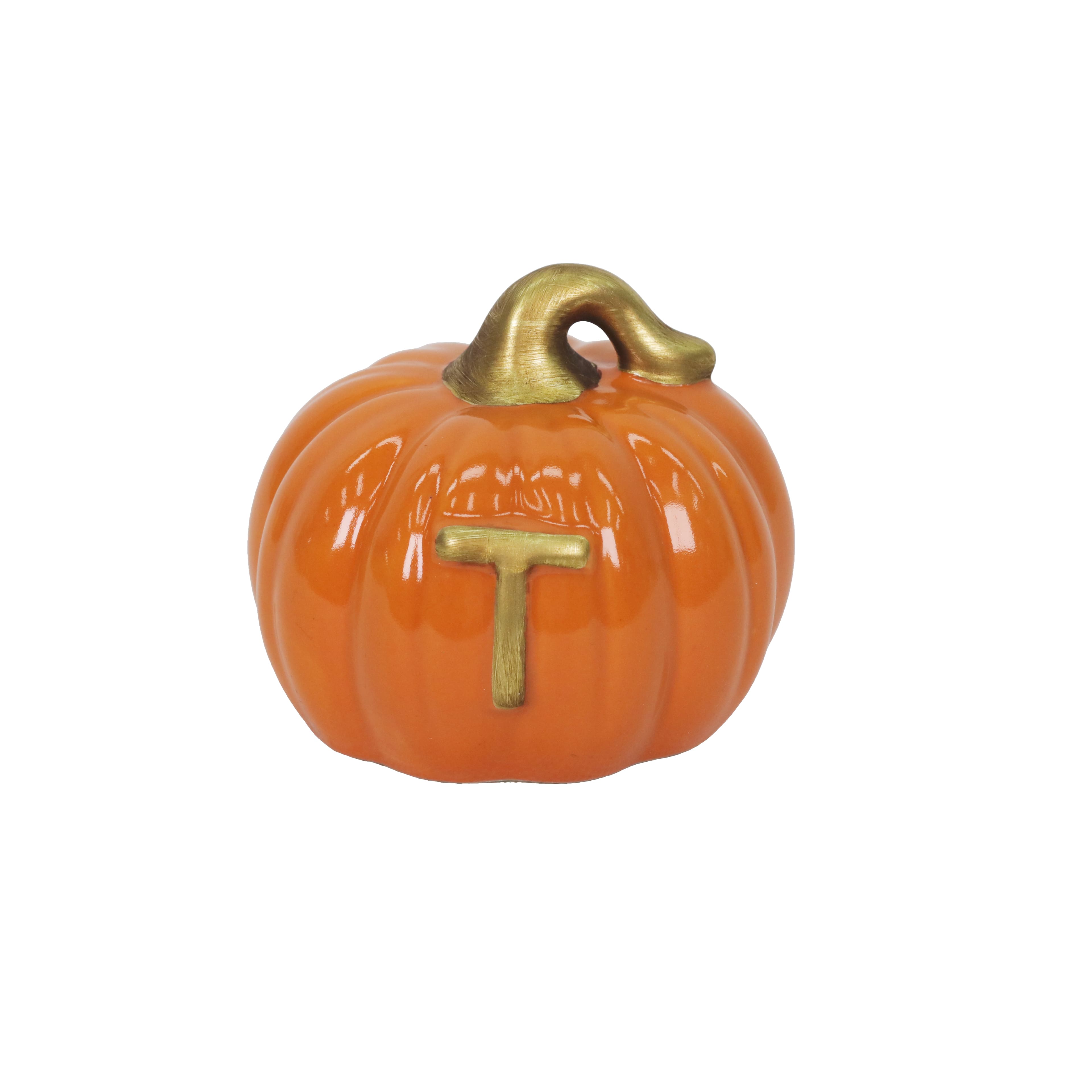 3&#x22; Ceramic Pumpkin Monogram D&#xE9;cor by Ashland&#xAE;