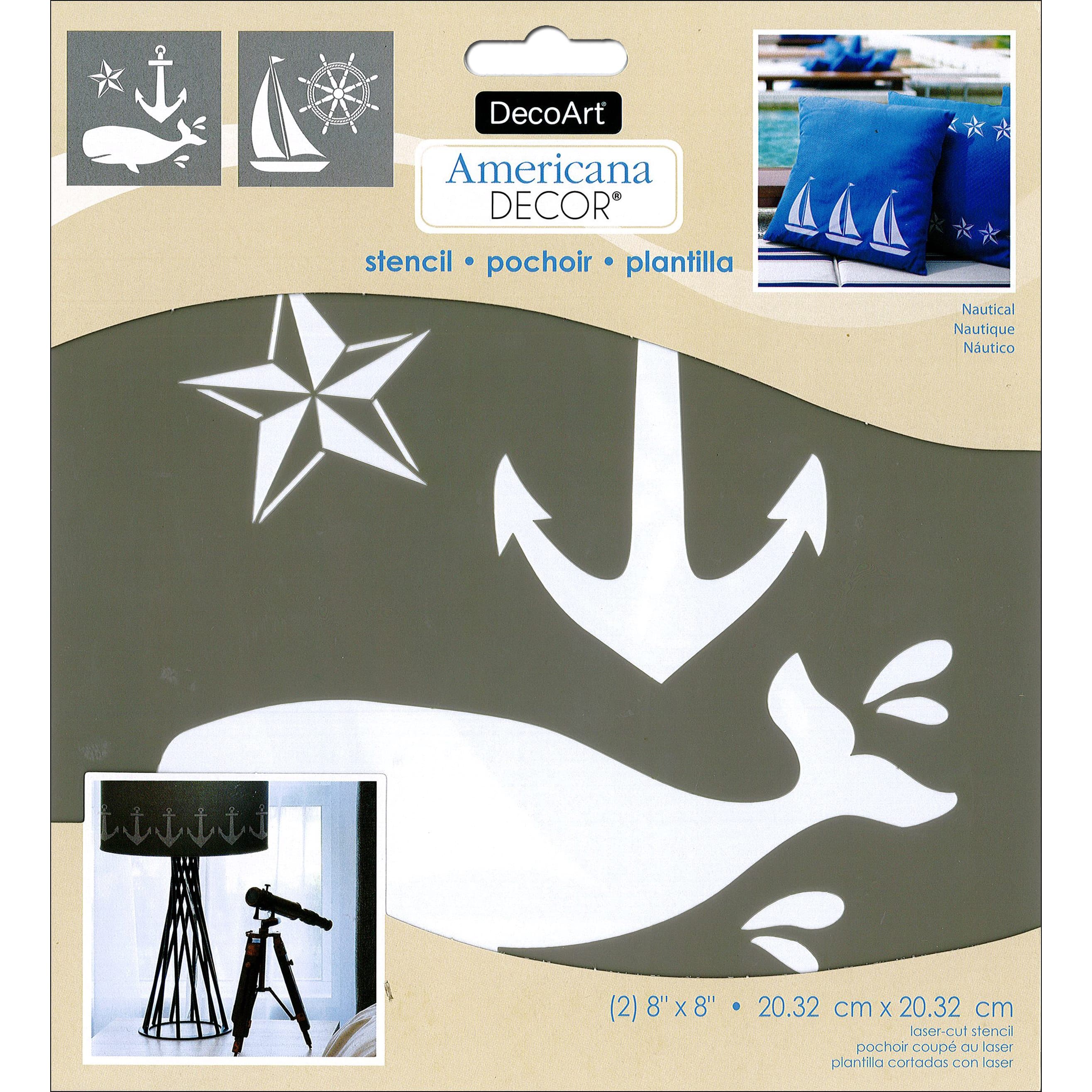 DecoArt&#xAE; Americana&#xAE; Decor&#x2122; 2ct. Nautical Stencils, 8&#x27;&#x27; x 8&#x27;&#x27;