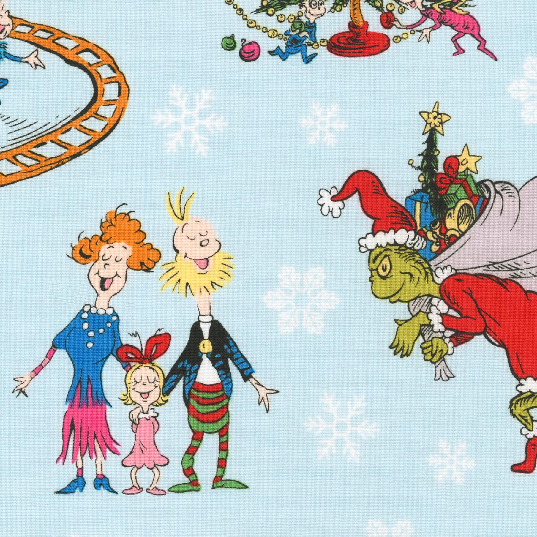 Robert Kaufman Dr. Suess How The Grinch Stole Christmas Characters Cotton Fabric - Each