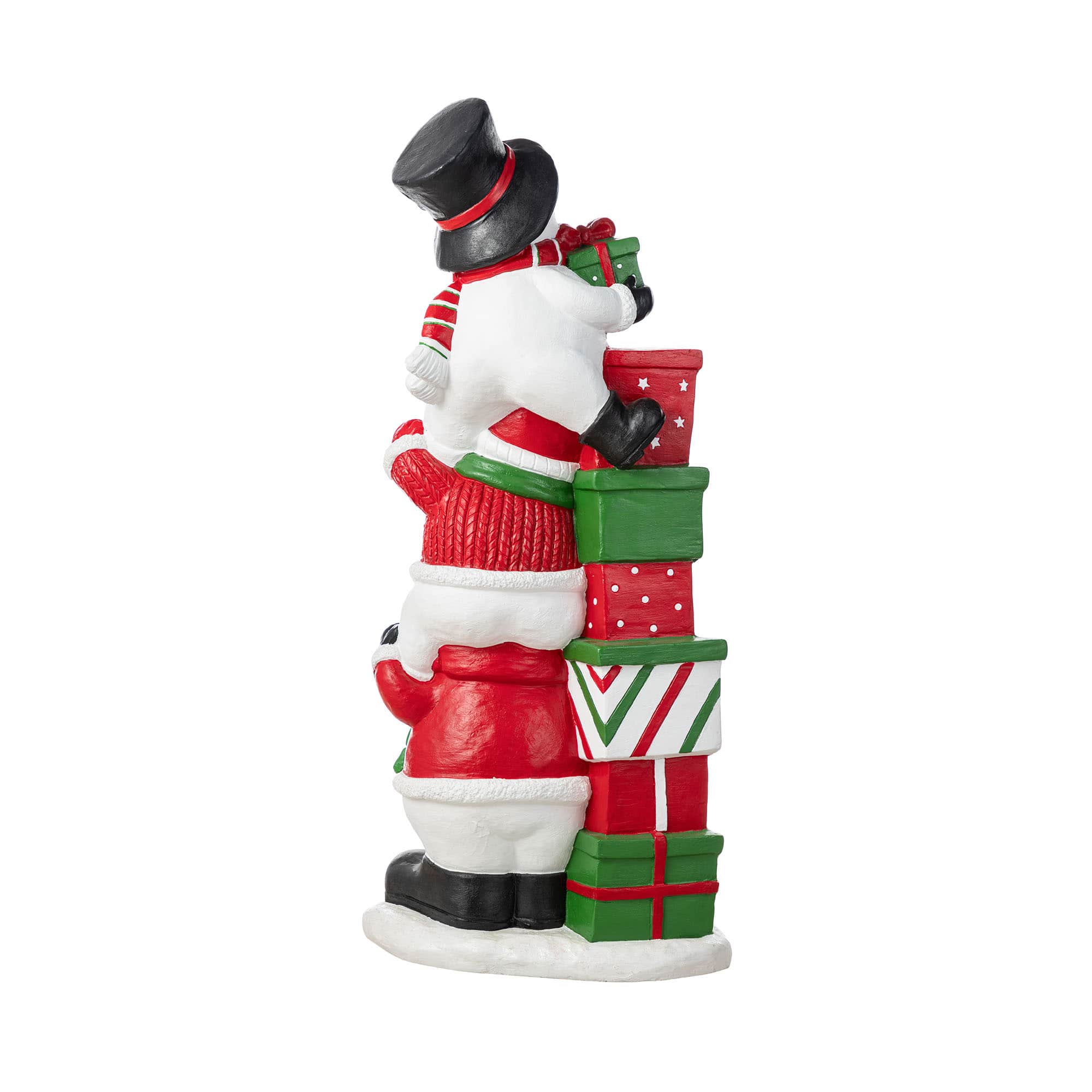 Glitzhome&#xAE; 35.25&#x22; Christmas Resin Stacked Snowman Porch Decor