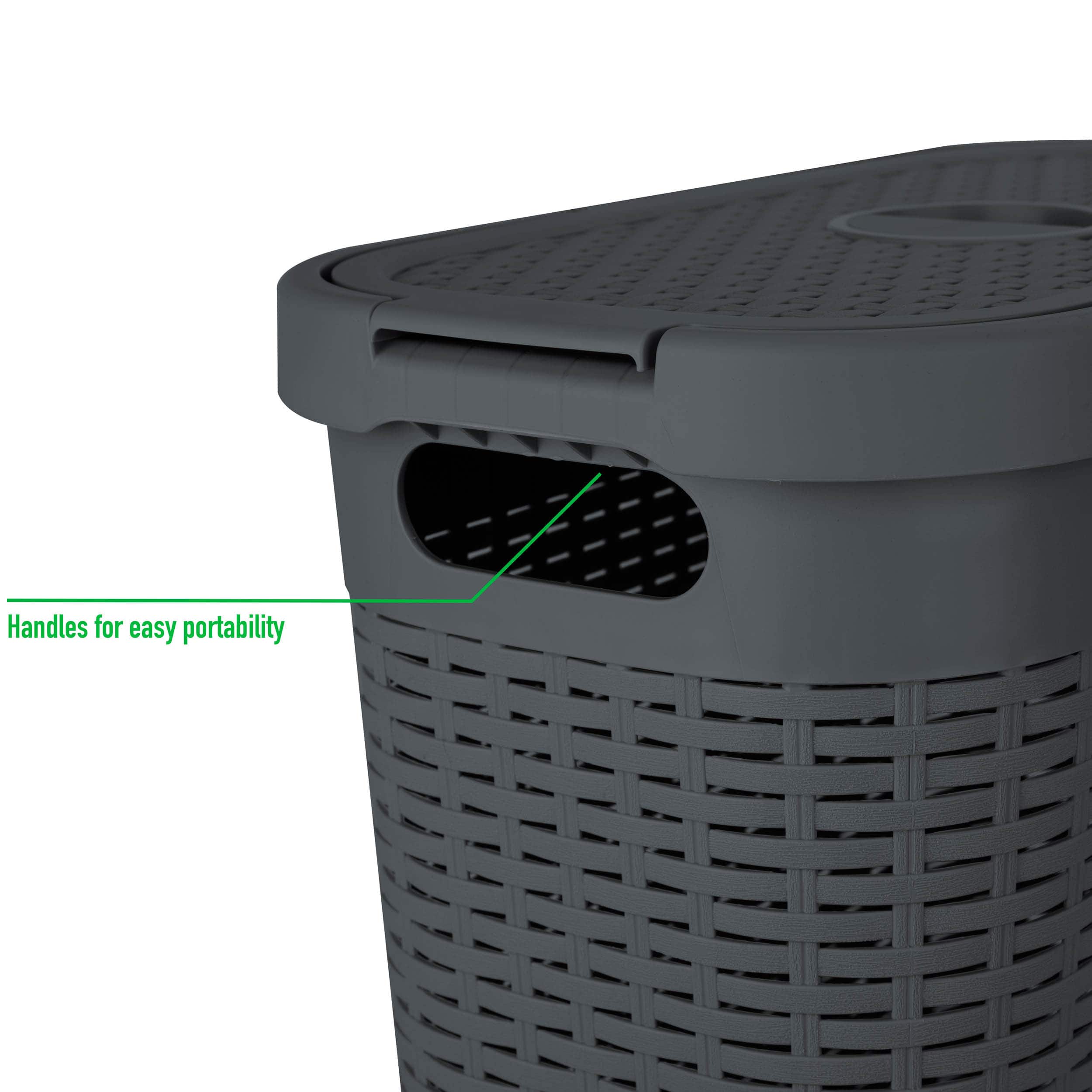 Mind Reader 23.5'' Slim Laundry Hamper with Cutout Handles