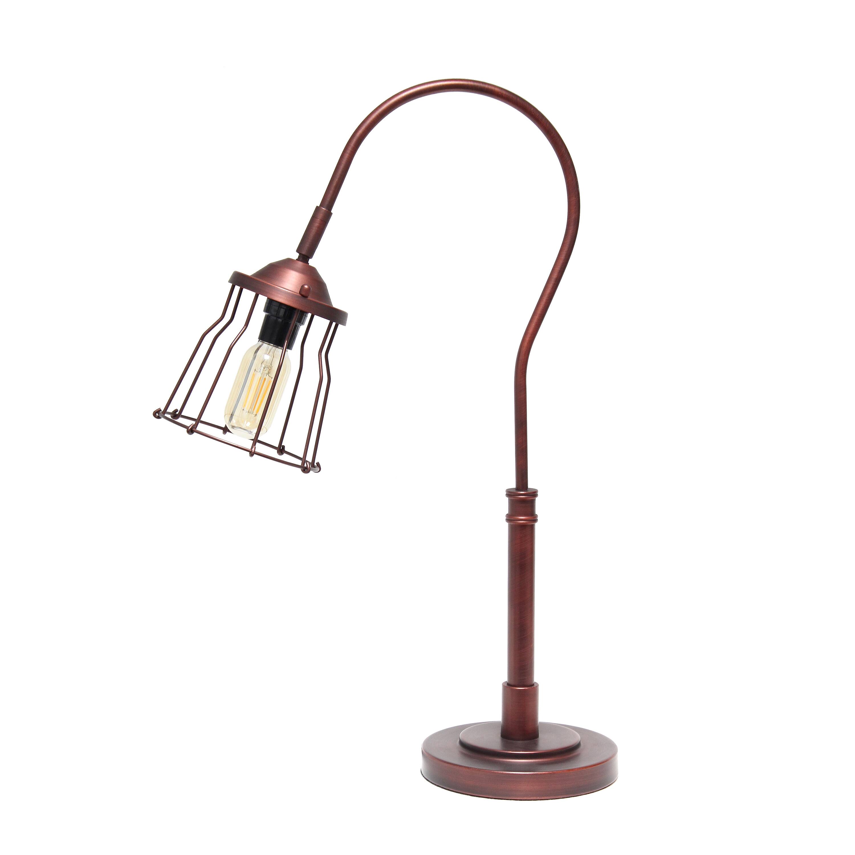 Lalia Home 25" Red Bronze Rustic Caged Shade Table Lamp