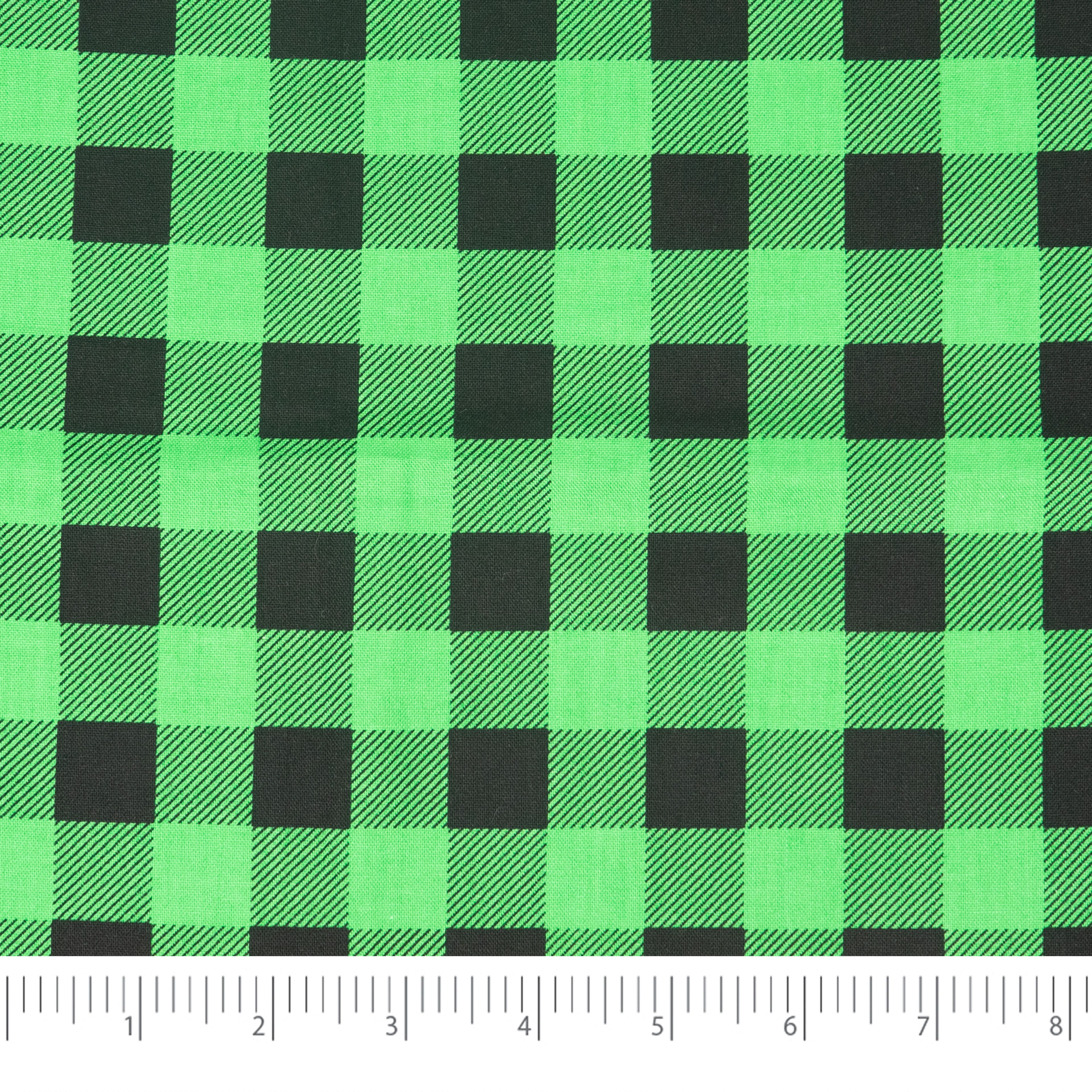 SINGER Green &#x26; Black Buffalo Check Cotton Fabric