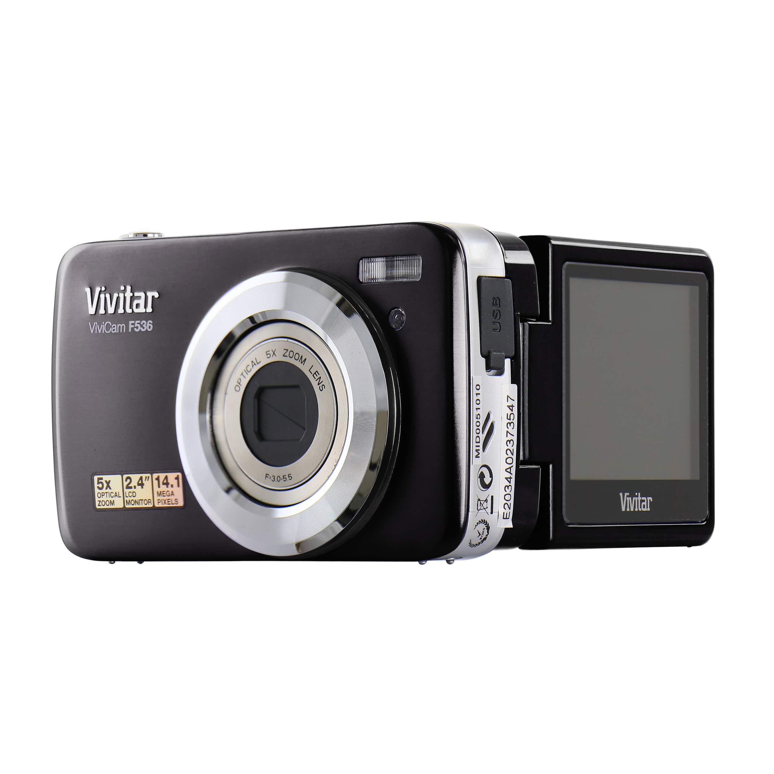 Vivitar Vivicam Black ITwist F536 14.1 Megapixel Digital Camera