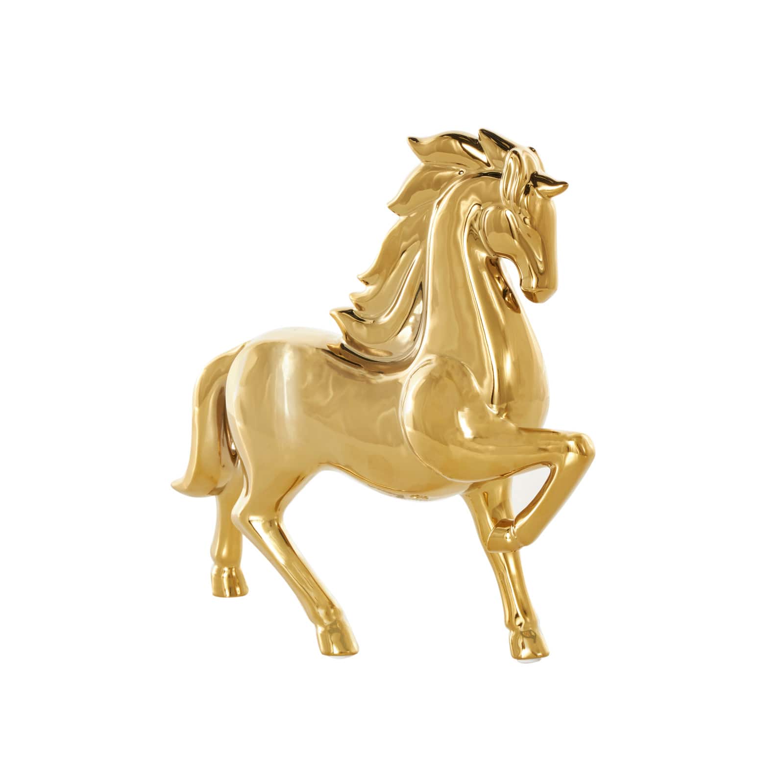 12&#x22; Ceramic Prancing Horse Sculpture