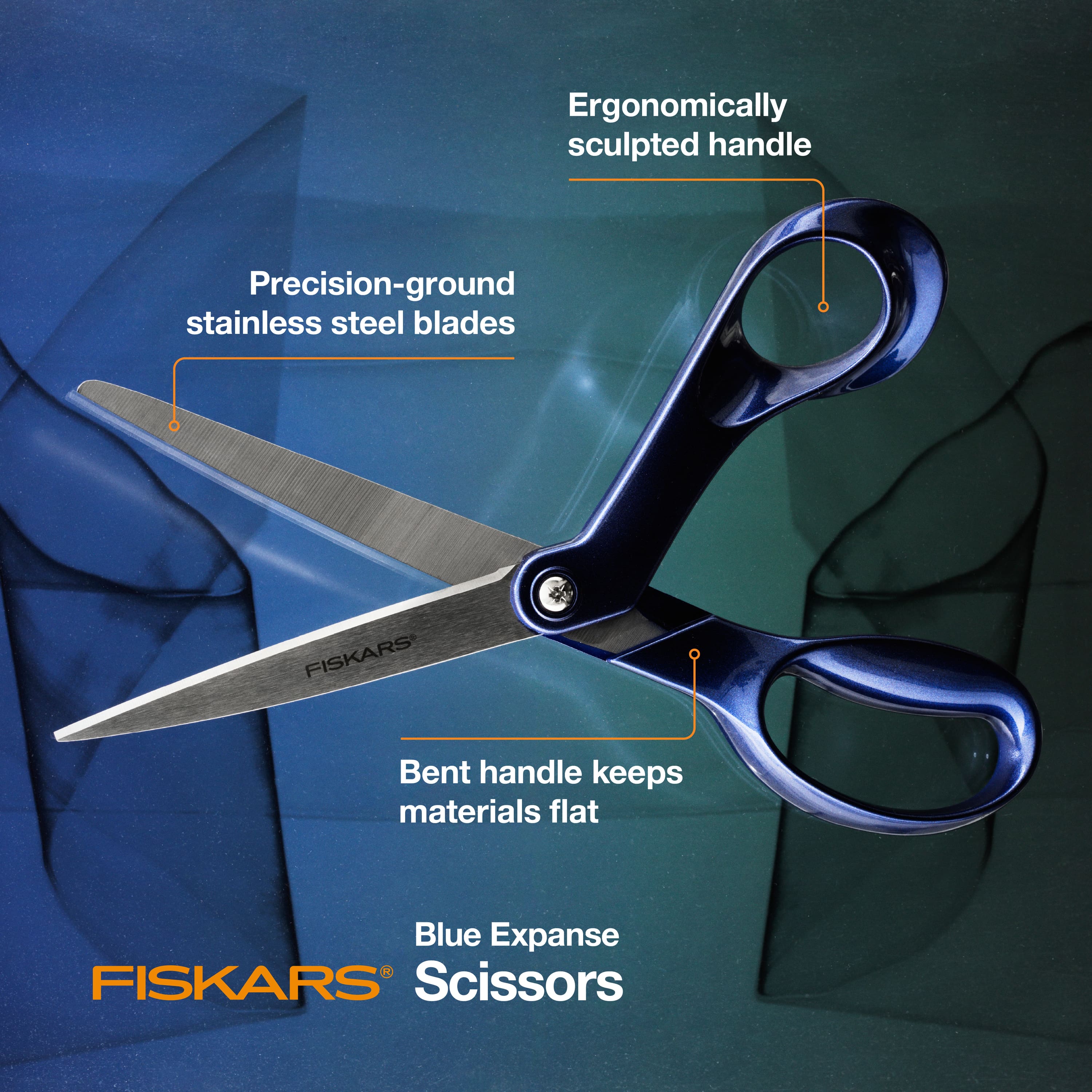 Fiskars&#xAE; Explore 8&#x22; Blue Expanse Metallic Scissors