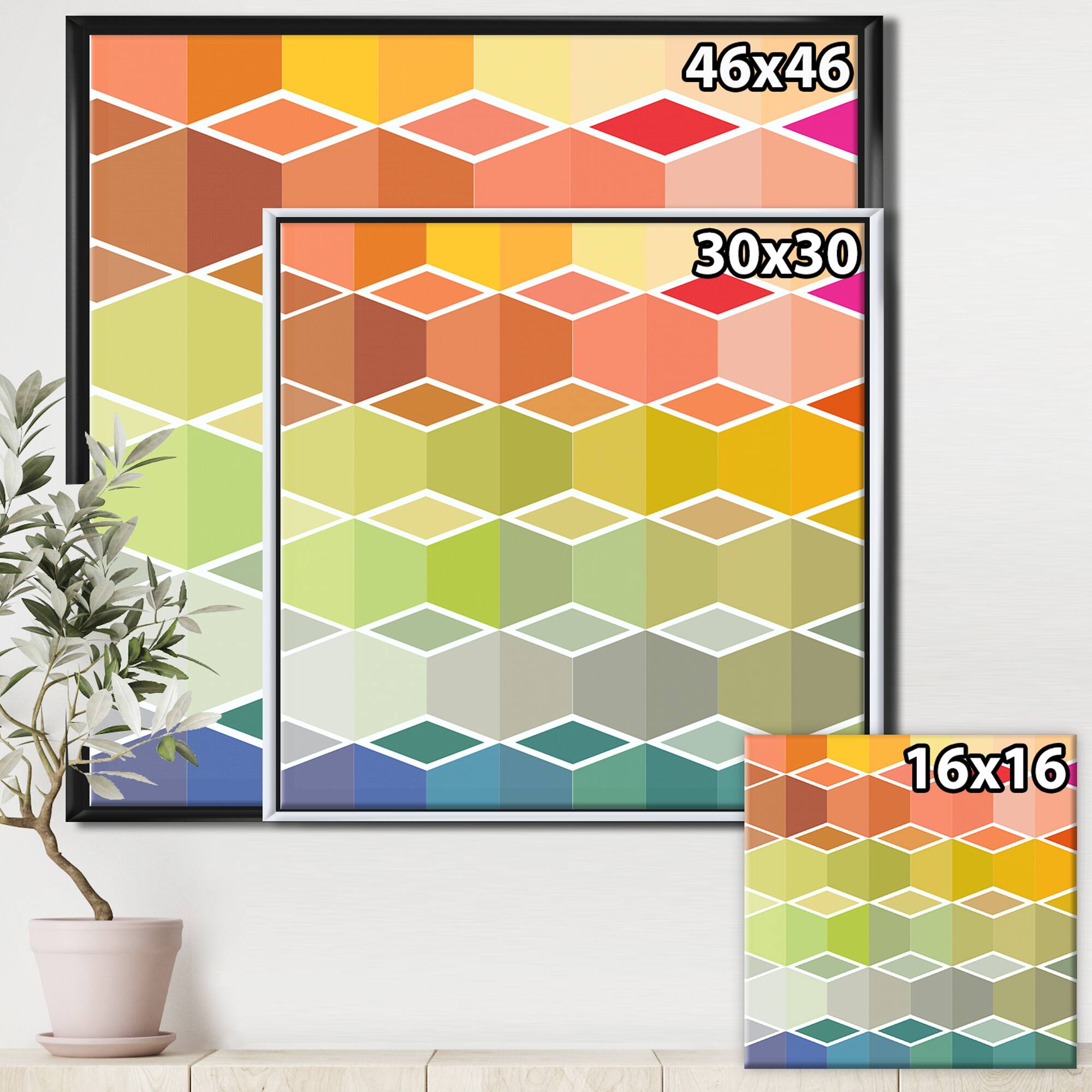 Designart - Flanneur (Square) - Mid-Century Modern Framed Canvas Wall Art