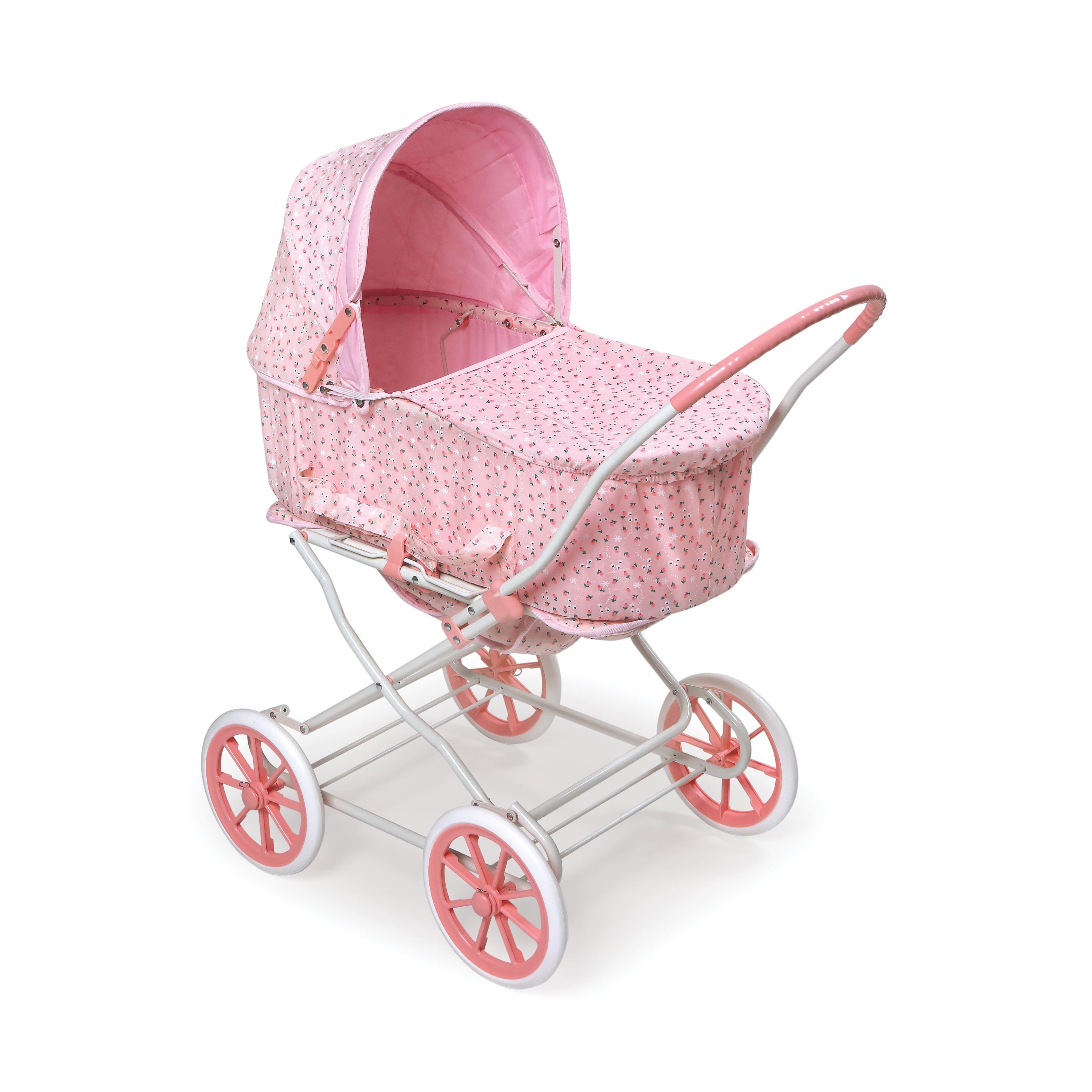 Badger Basket Pink Rosebud Just Like Mommy 3-in-1 Doll Pram, Carrier &  Stroller