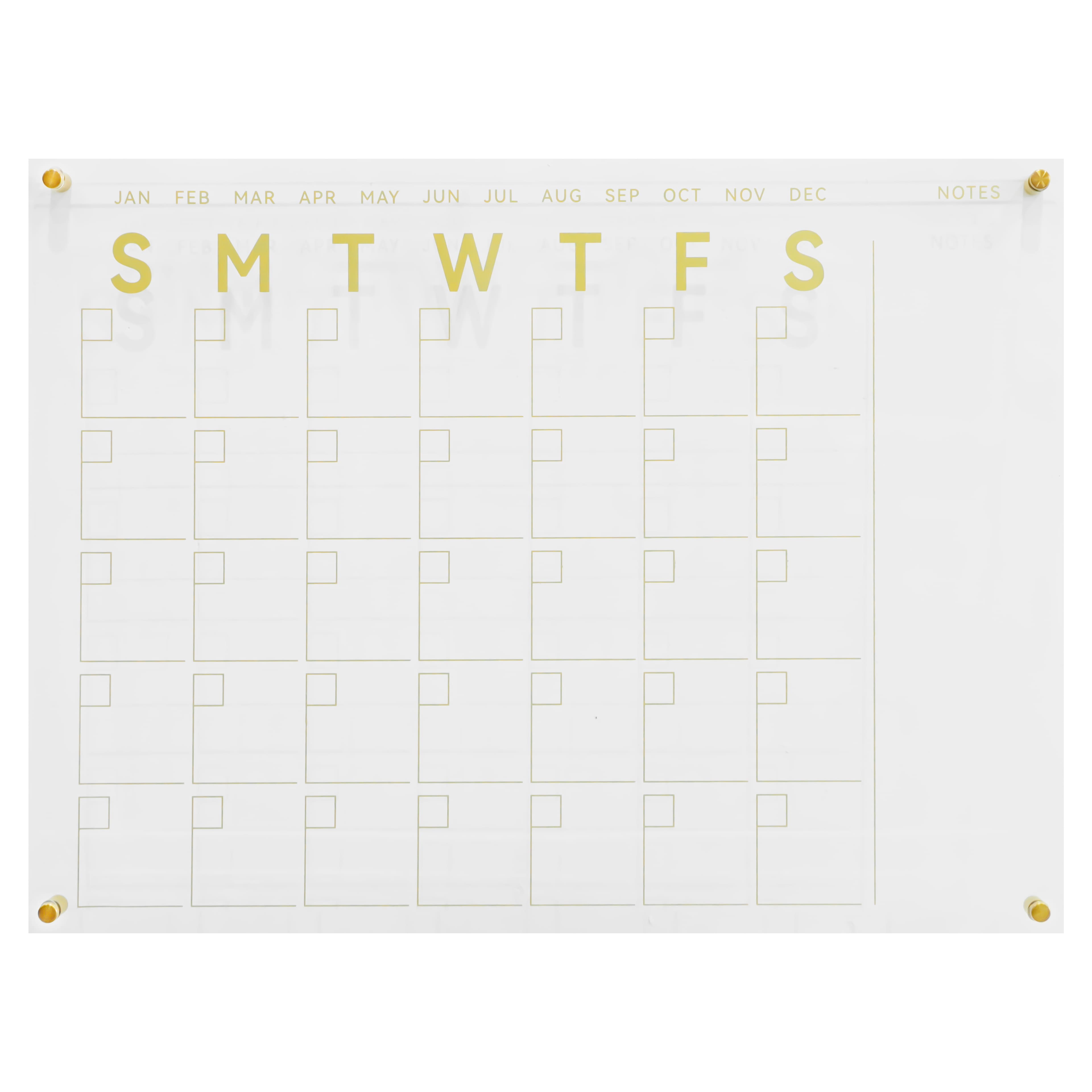 24" x 18" Clear Acrylic Dry Erase Calendar by Ashland®