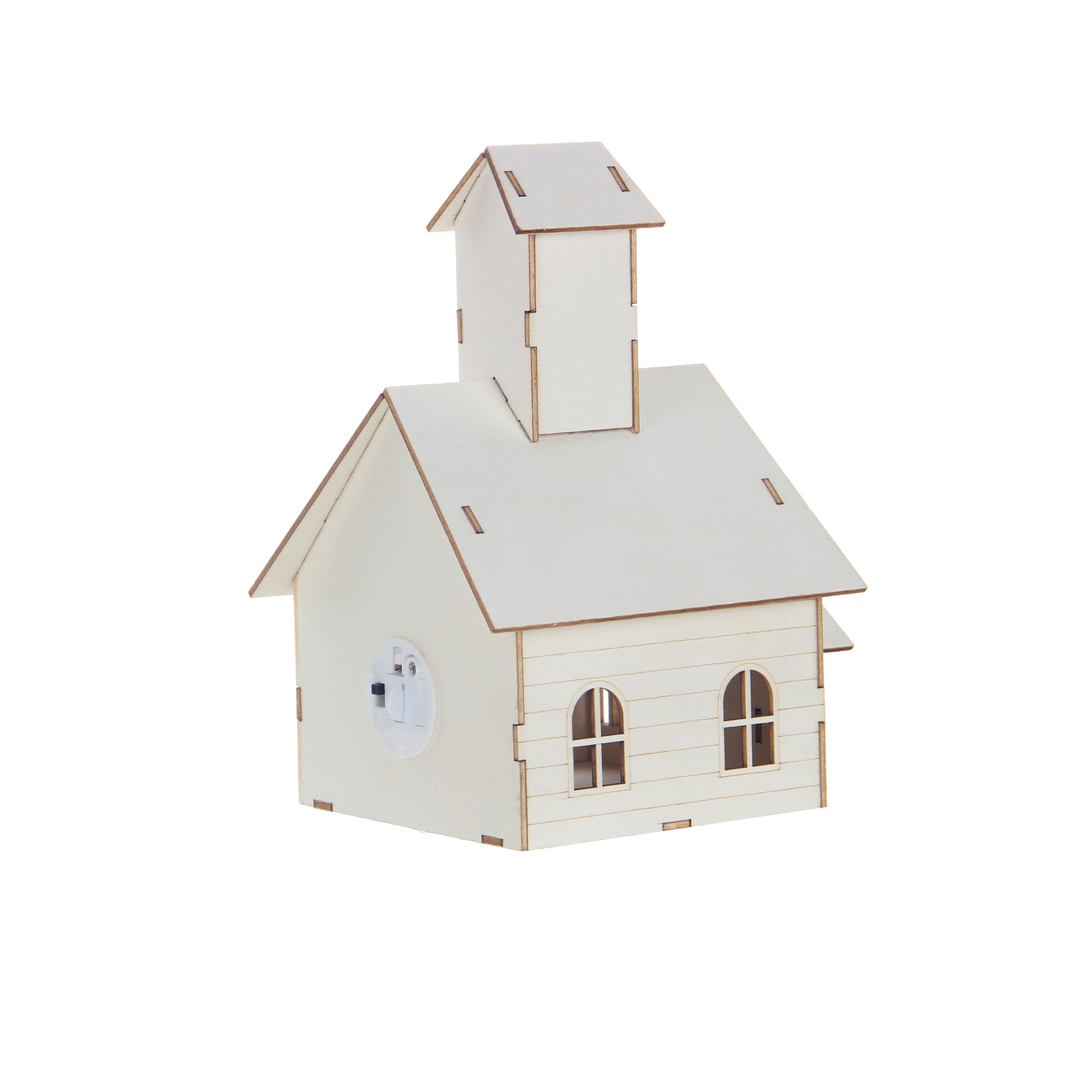 7.75&#x22; DIY LED Wood Village Church by Make Market&#xAE;