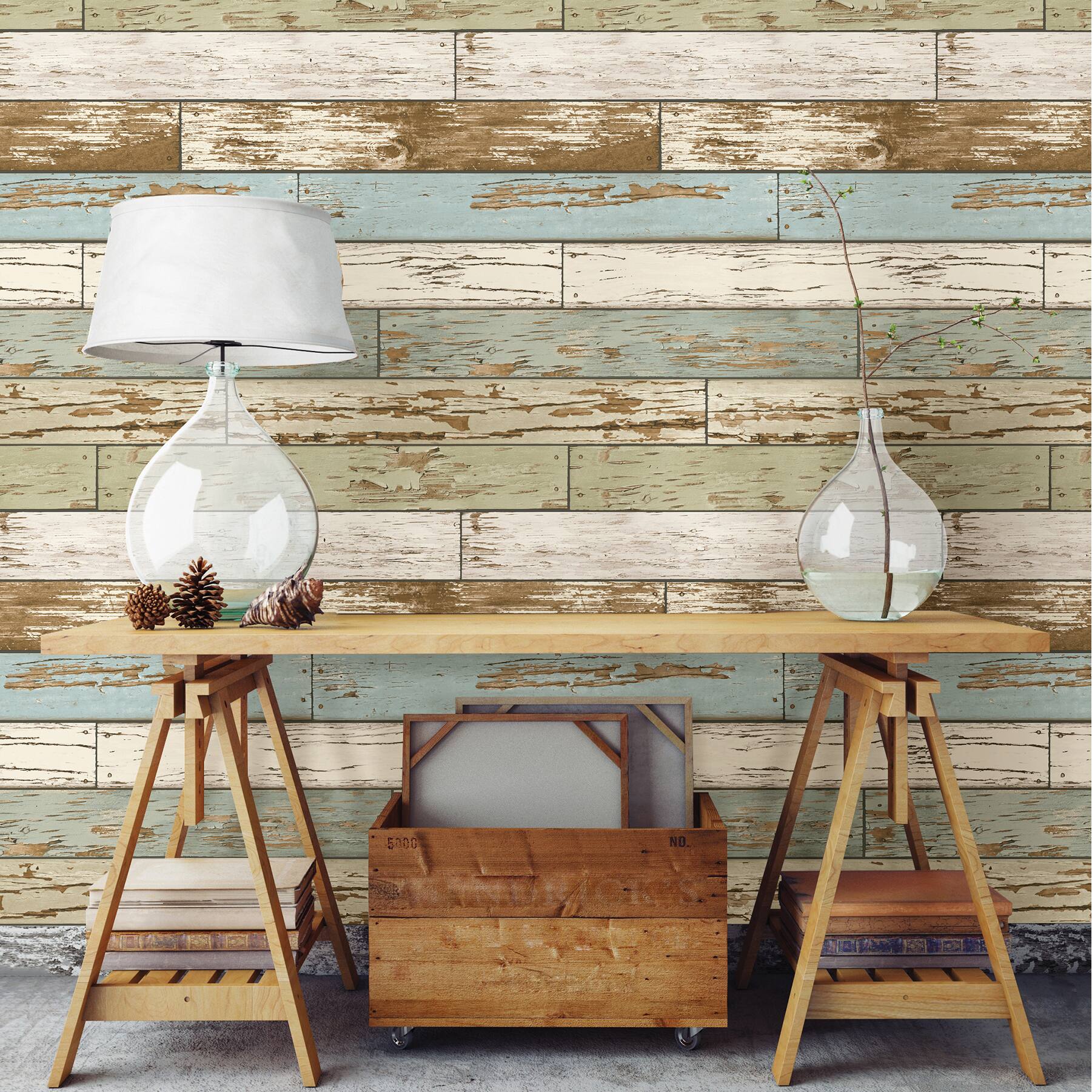 NuWallpaper Old Salem Vintage Wood Peel & Stick Wallpaper