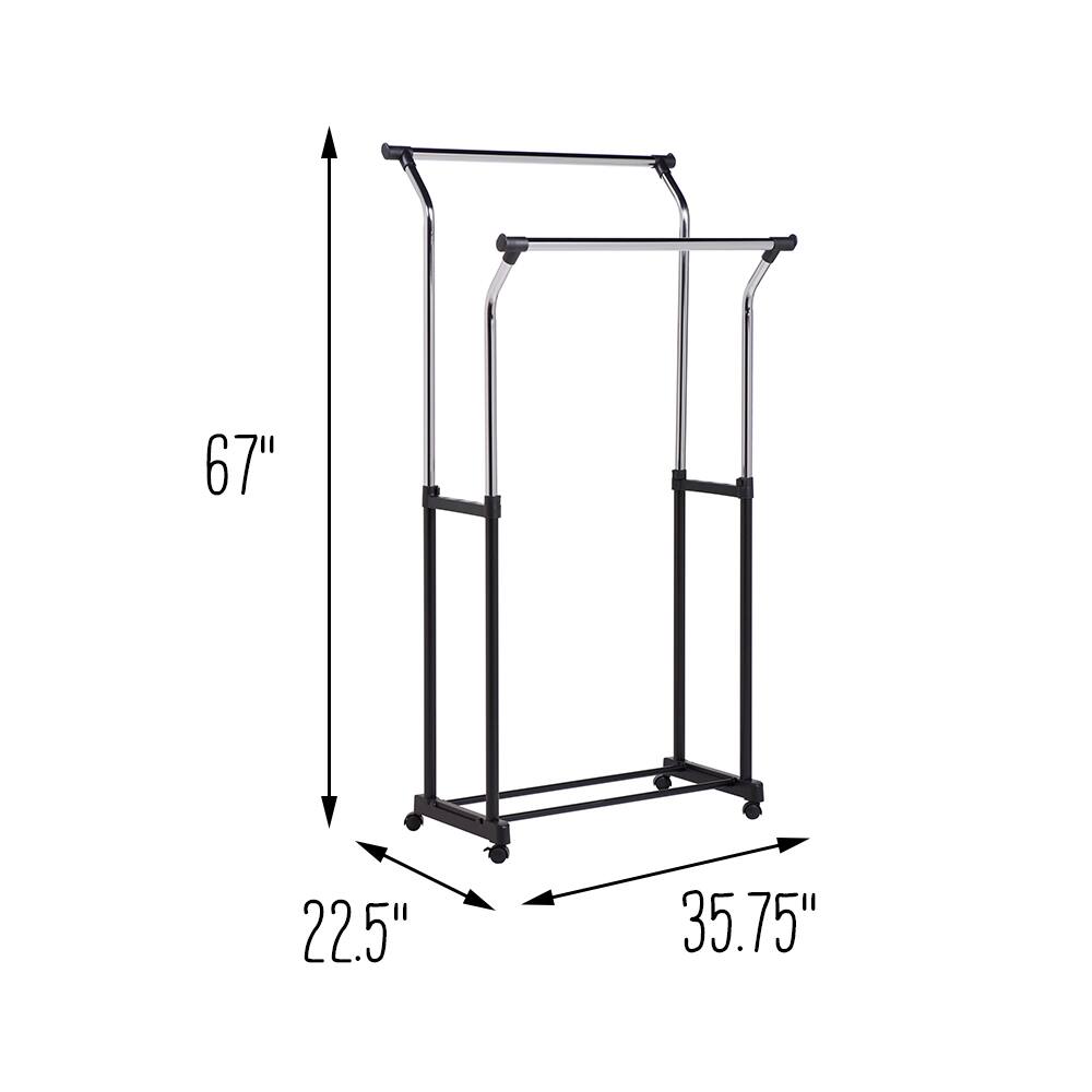 Honey Can Do Heavy Duty Double Hanging Garment Rack
