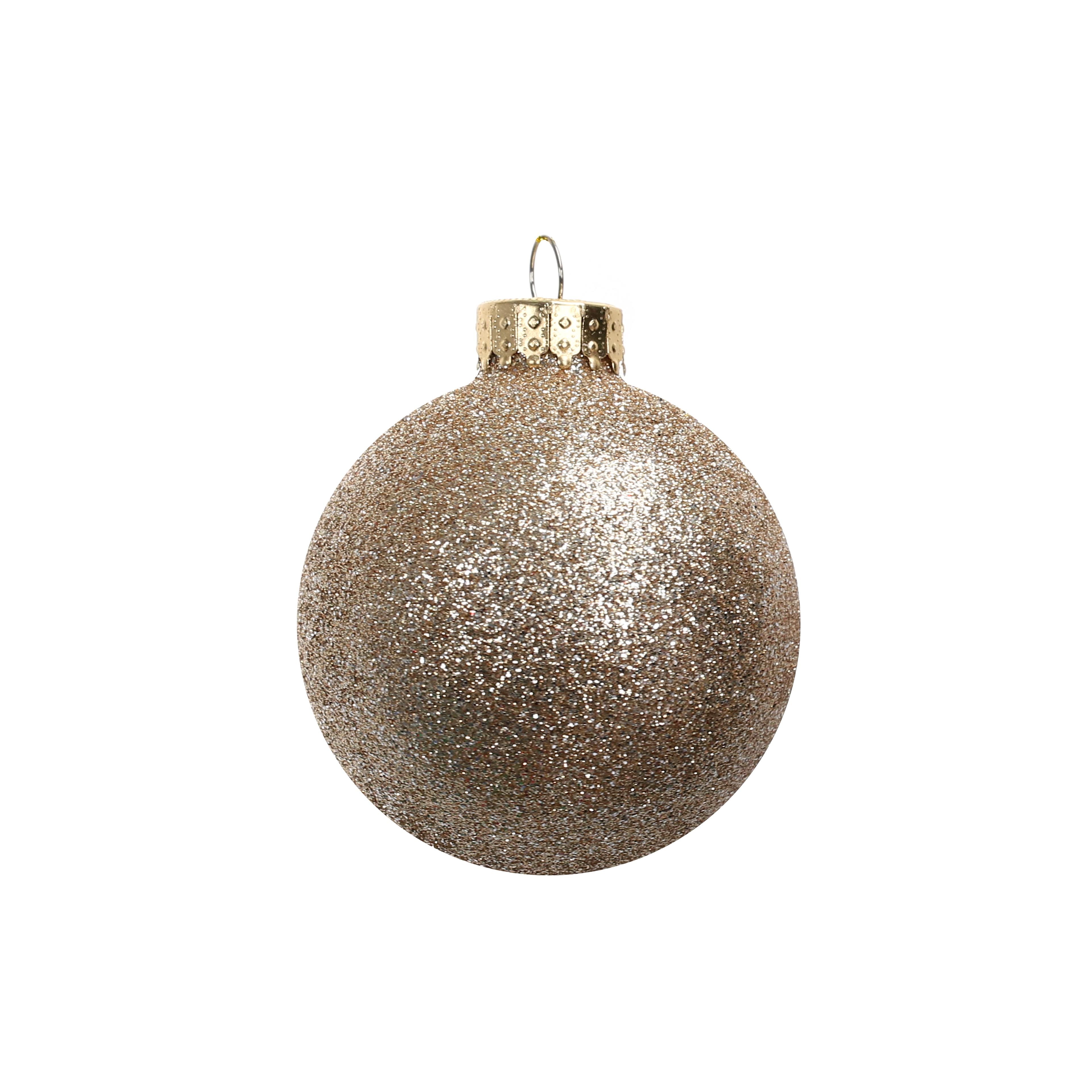 8 Pack 2.5&#x22; Glass Glitter Ball Ornaments by Ashland&#xAE;