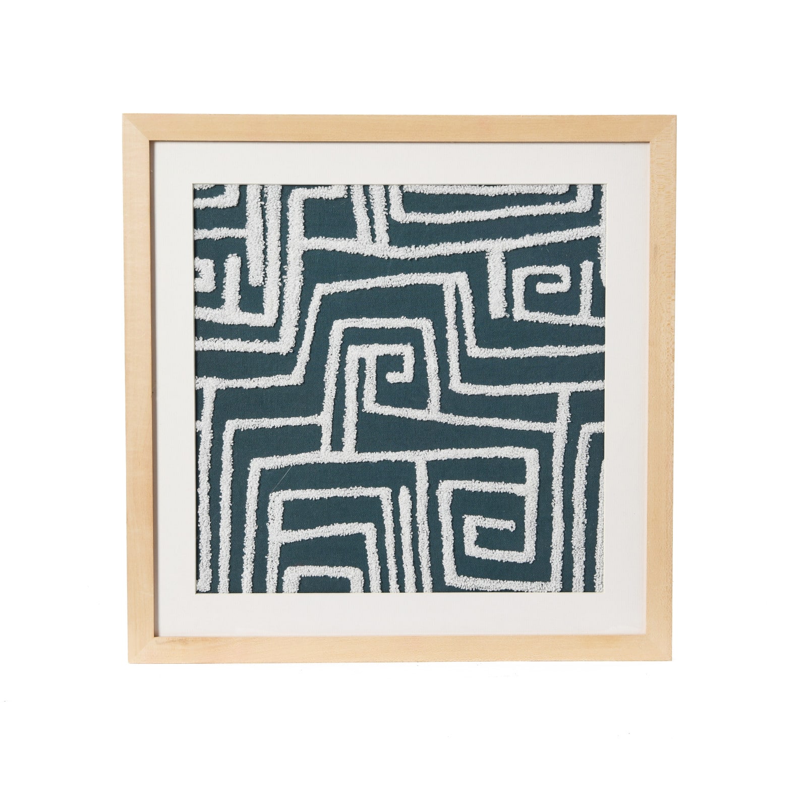 Hello Honey® 18" Square Tufted Abstract Embroidery in Wood Frame