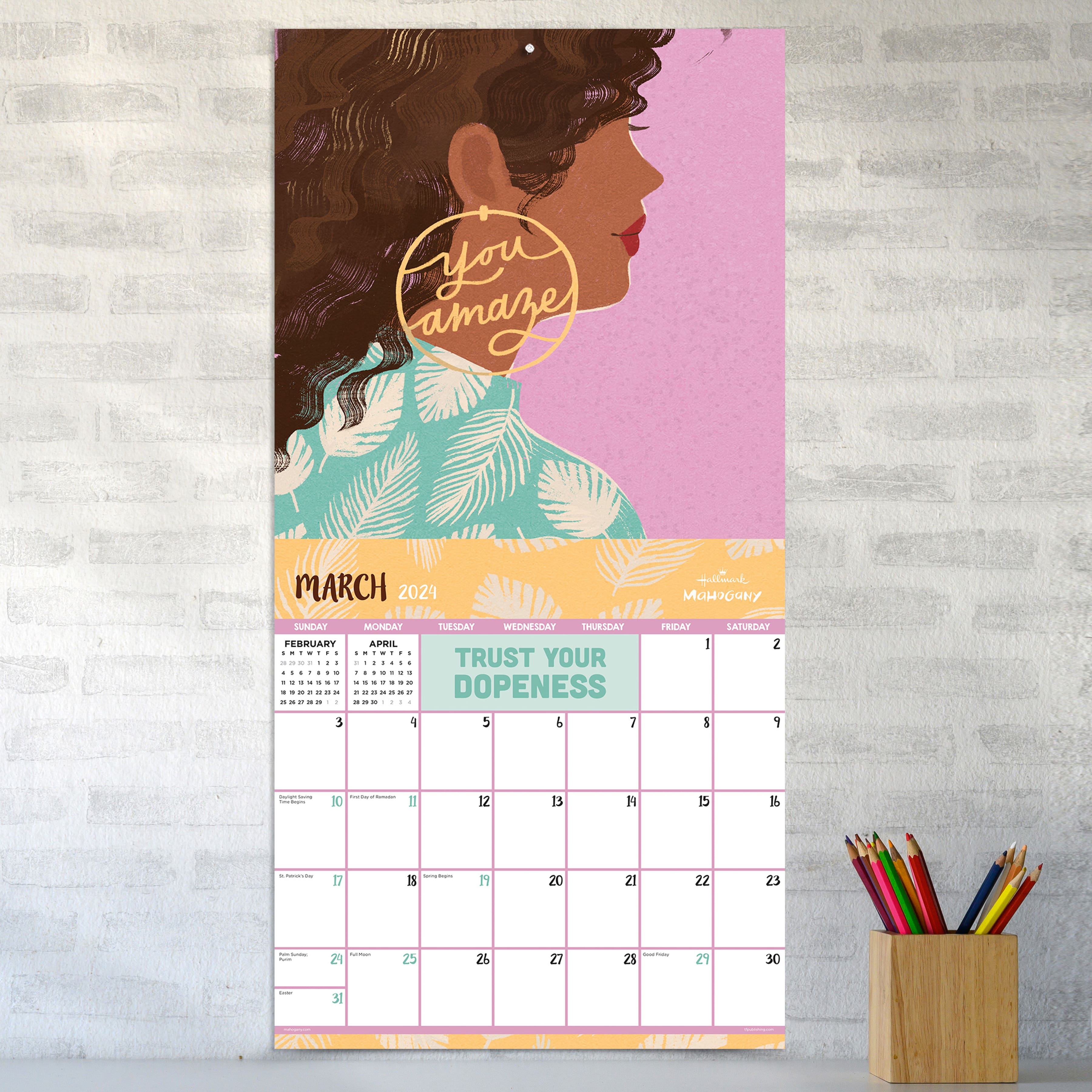 TF Publishing 2024 Mahogany: Uplifted + Empowered Wall Calendar