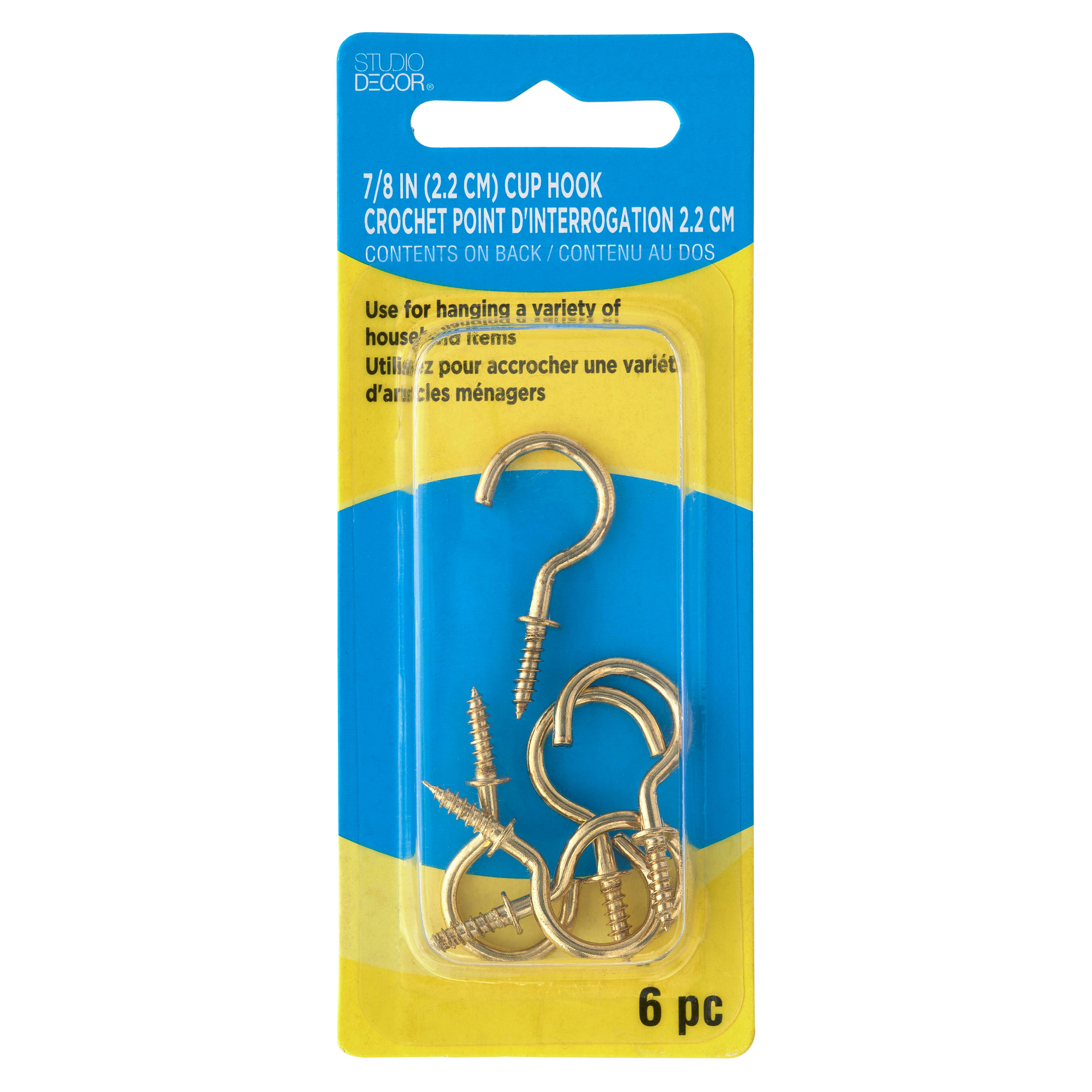 24 Packs: 8 ct. (192 total) 7/8&#x22; Brass Cup Hooks by Studio D&#xE9;cor&#xAE;