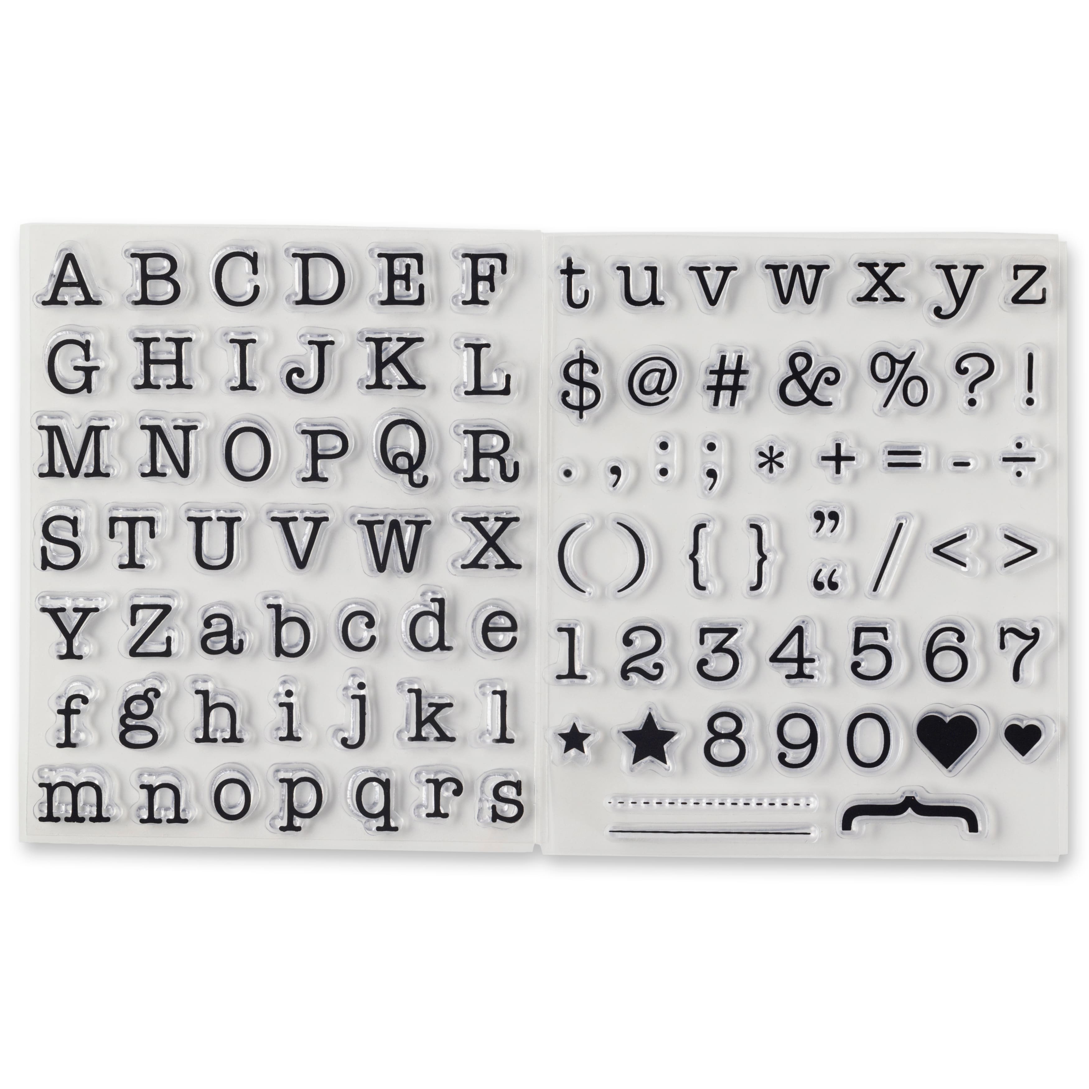 Alphabet Clear Stamp Set 65pc, Letter Rubber Stamps for Planners and  Journals - Printed Heron