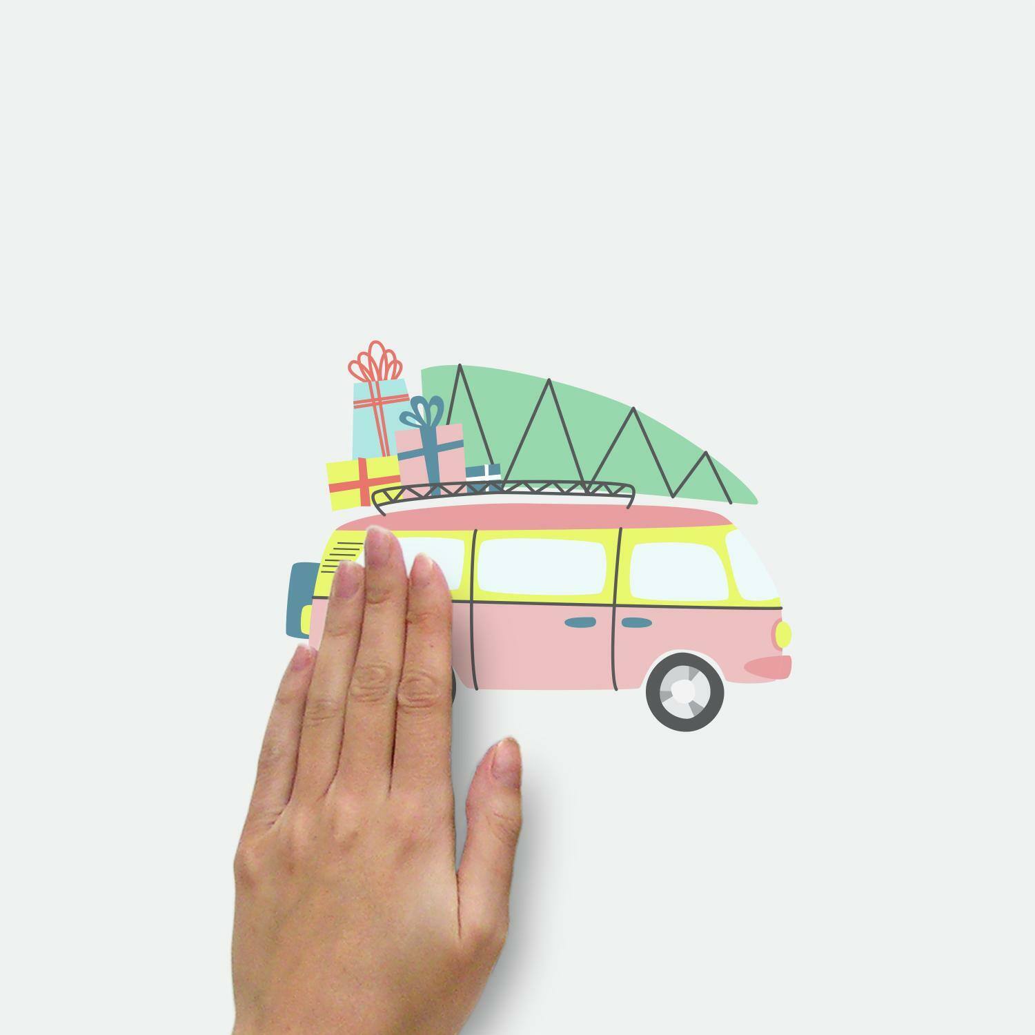 RoomMates Retro Christmas Cars Peel &#x26; Stick Wall Decals