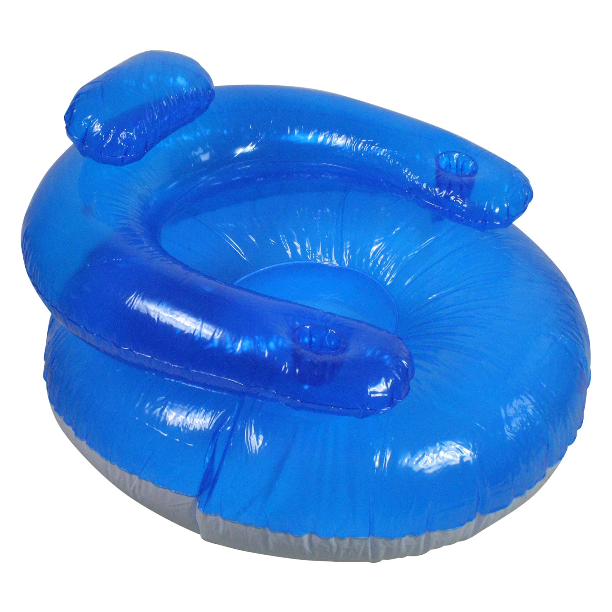 43&#x22; Inflatable Transparent Blue Swimming Pool Bubble Chair
