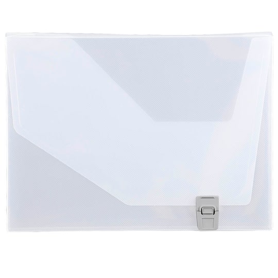 JAM Paper Plastic Box Portfolio with Side Buckle 9.75