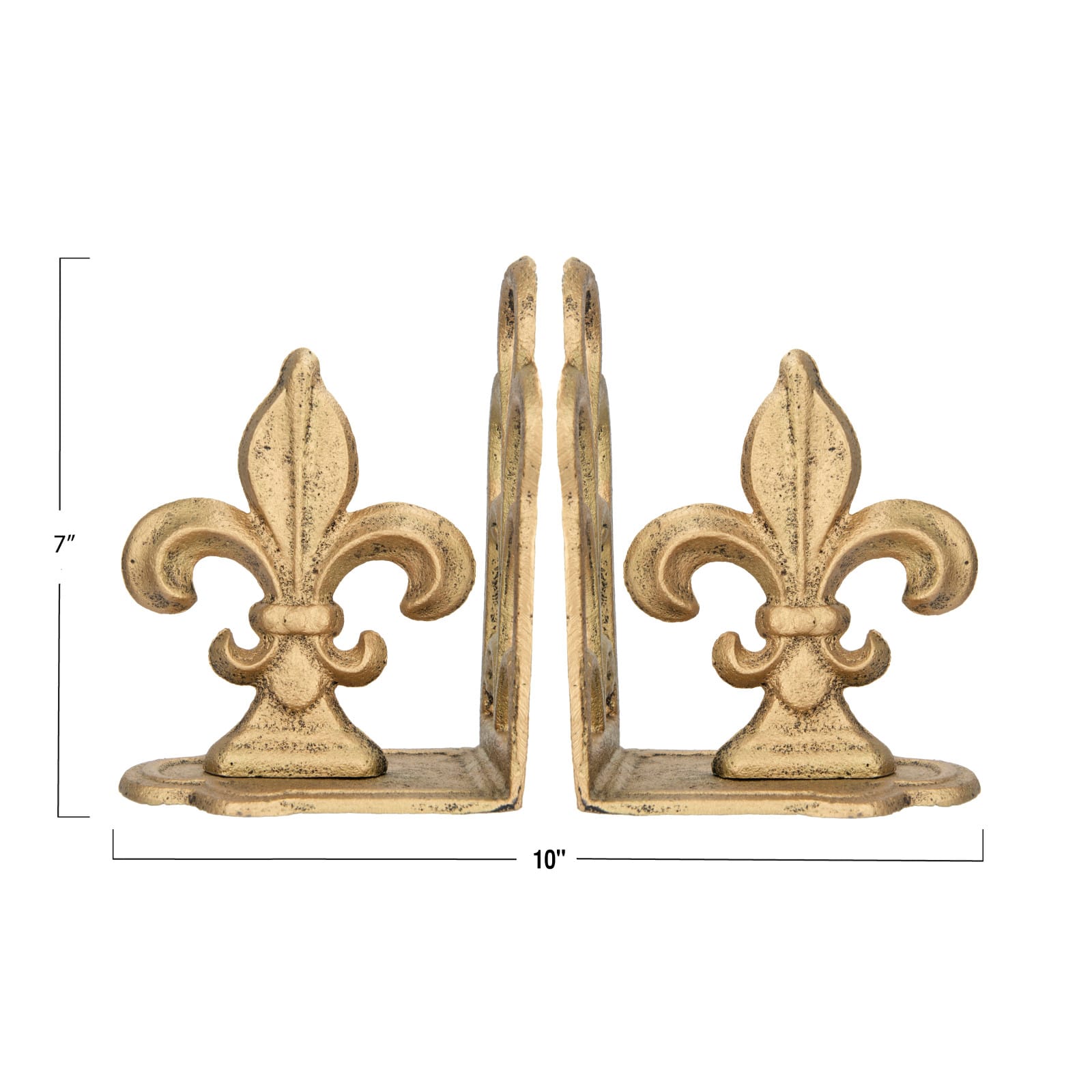Hello Honey® 10" Fleur de Lis Shaped Iron Bookend Set