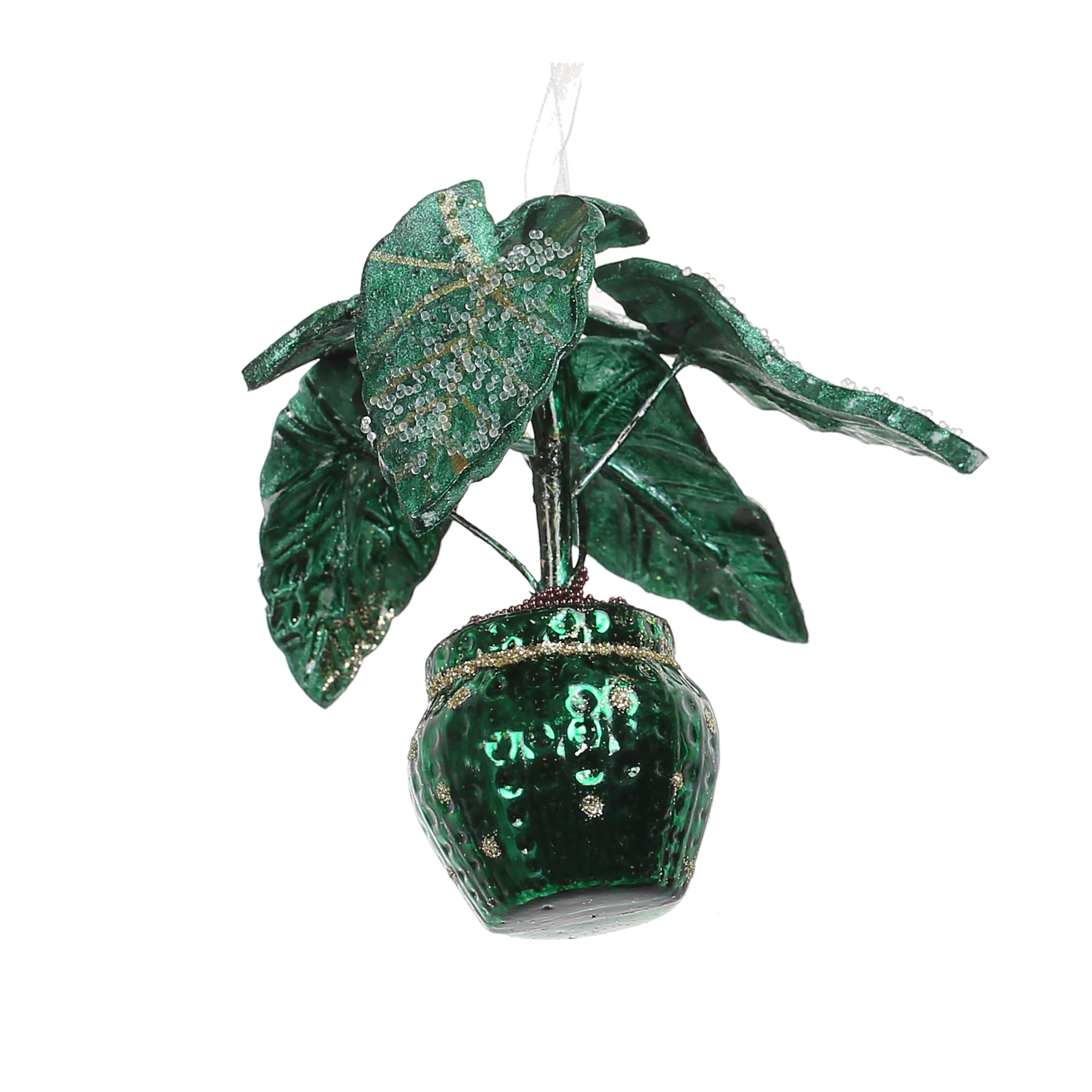 3.5&#x22; Potted Green Monstera Glass Ornament by Ashland&#xAE;