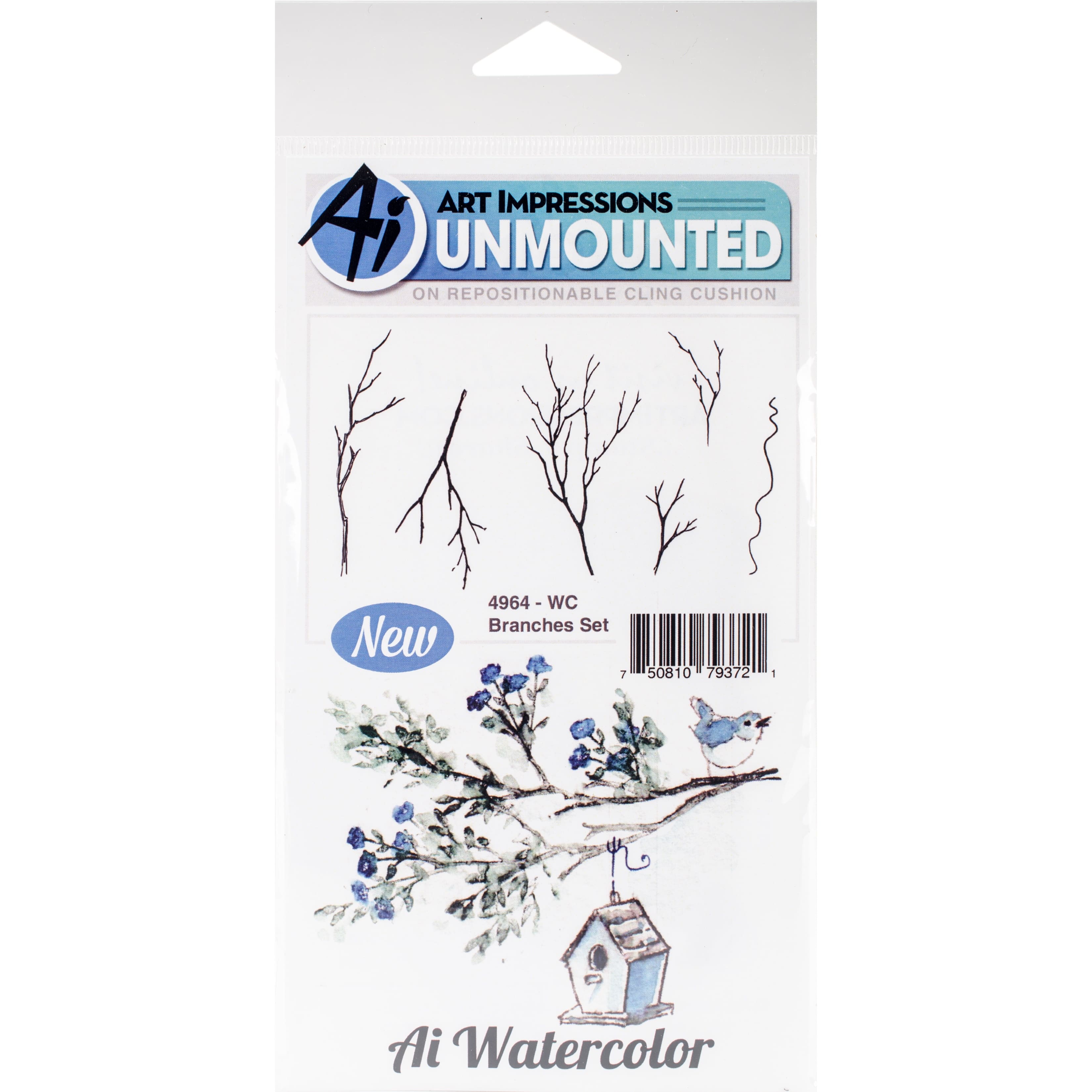 Art Impressions Branches Watercolor Cling Rubber Stamps | Michaels