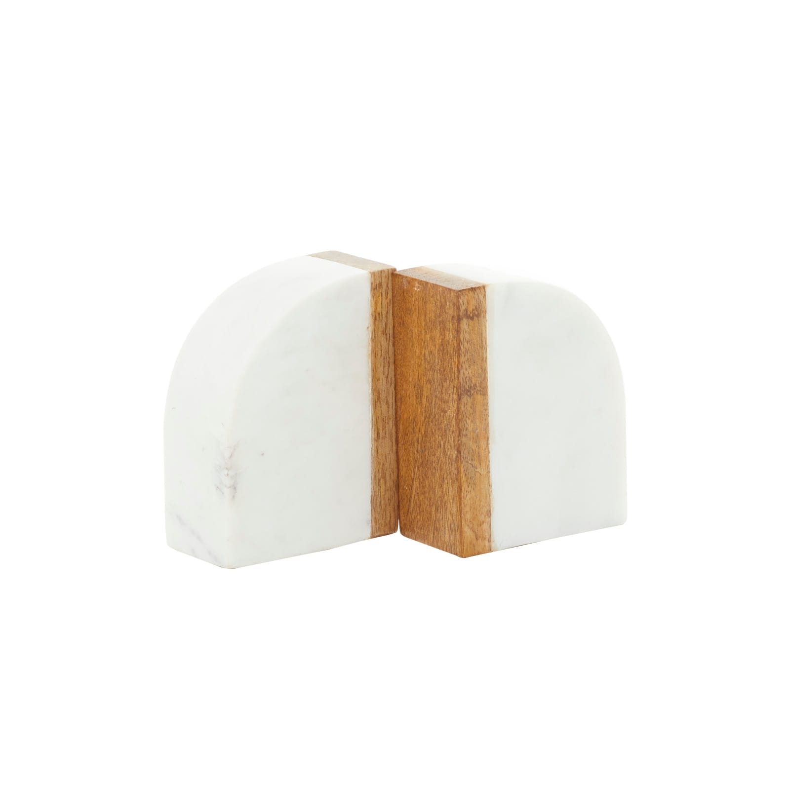 5&#x22; White Marble Modern Bookends, 2ct.