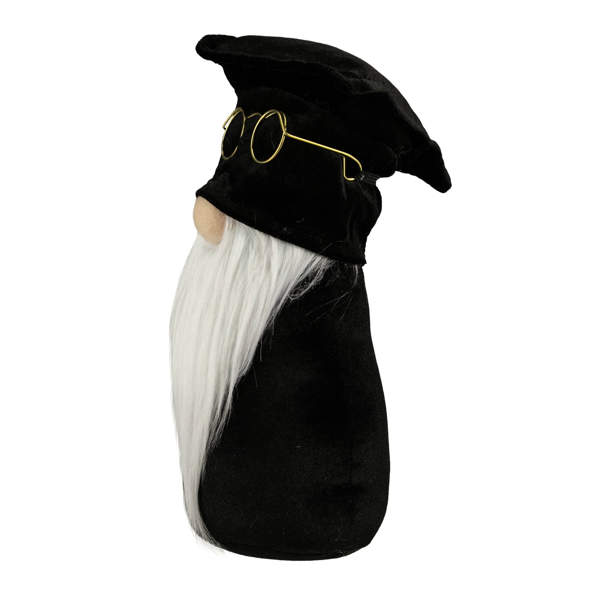 10.5" Graduation Day Boy Gnome in Black Cap & Gown
