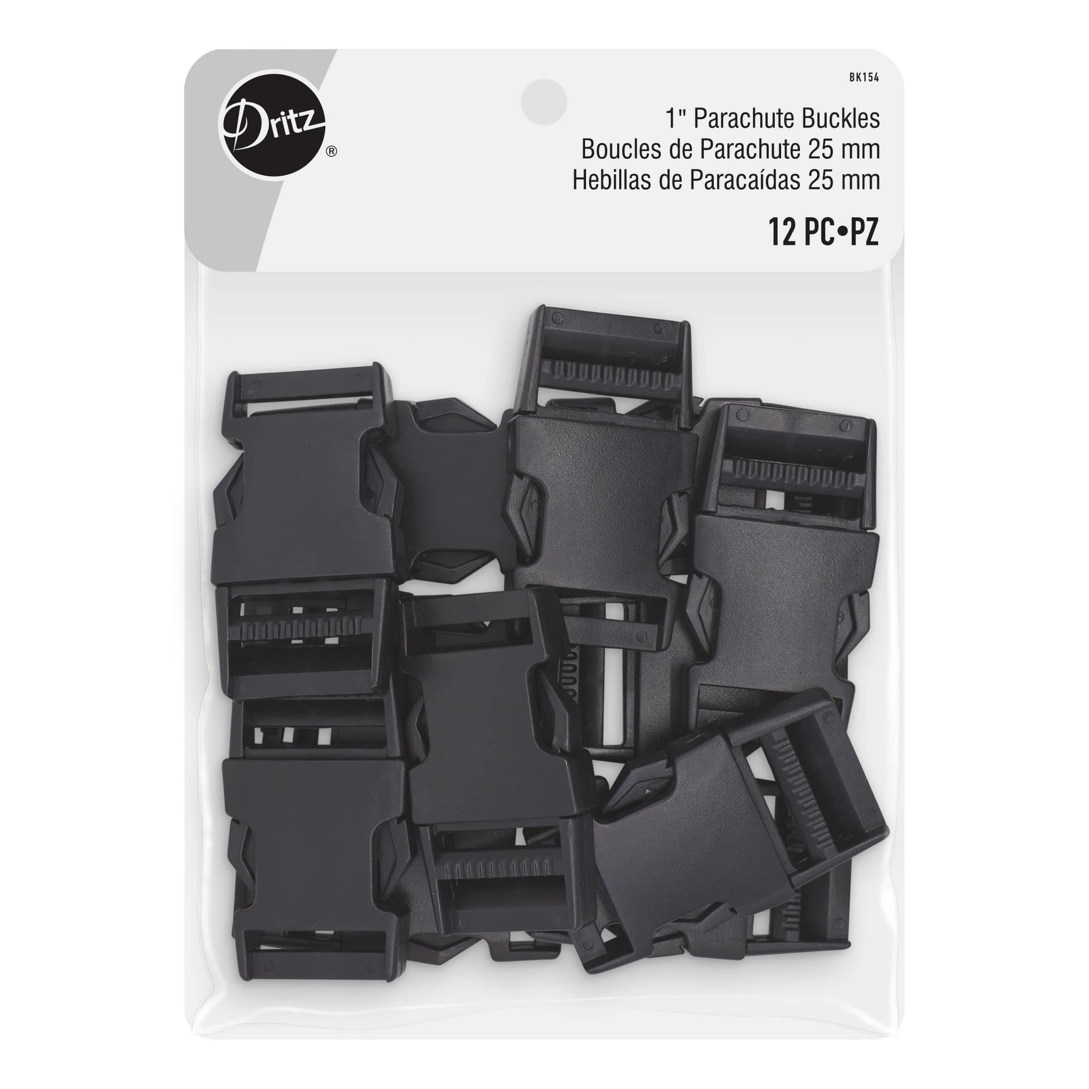 Dritz® Black 1" Parachute Buckles, 12ct.