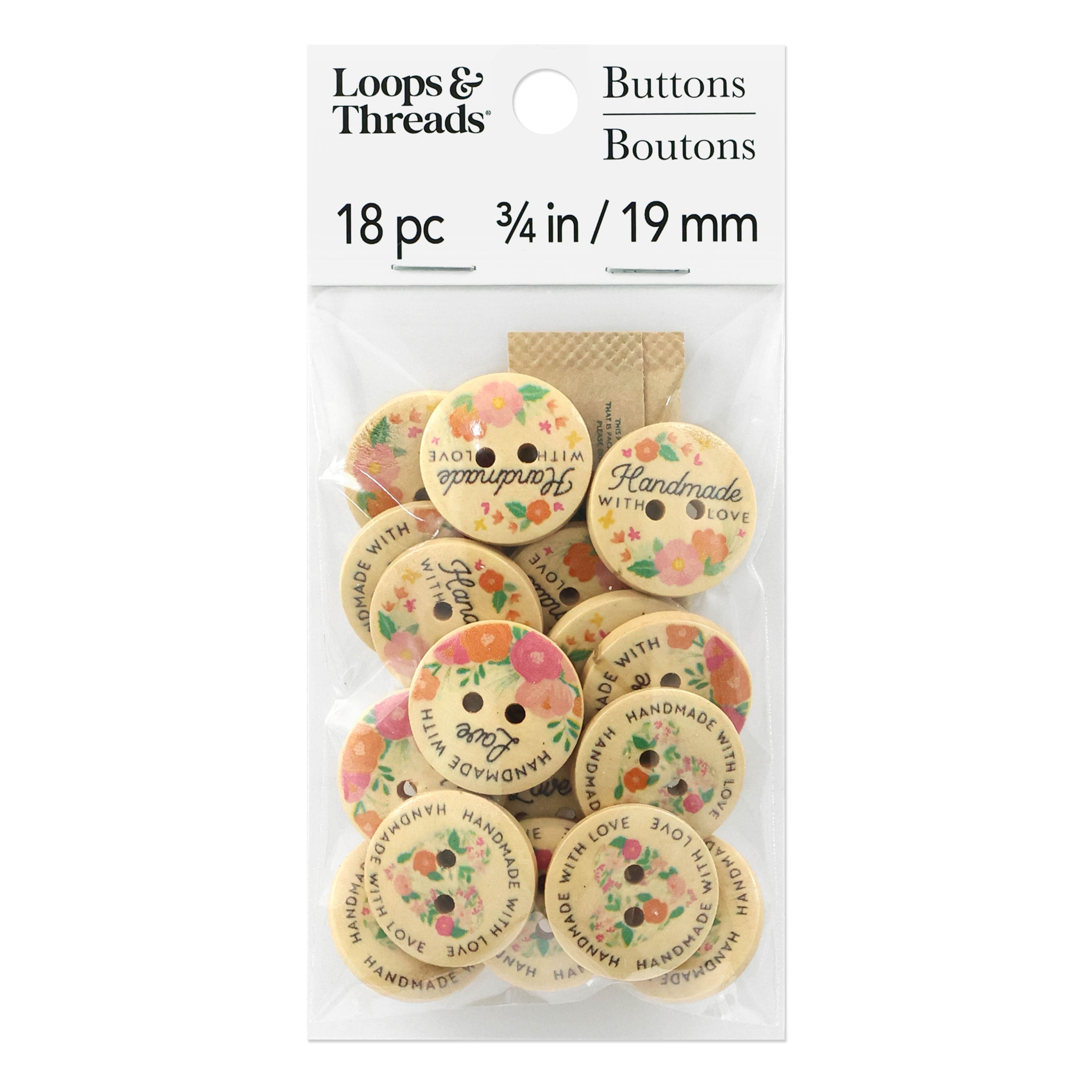 Floral Wooden Buttons by Loops &#x26; Threads&#xAE;