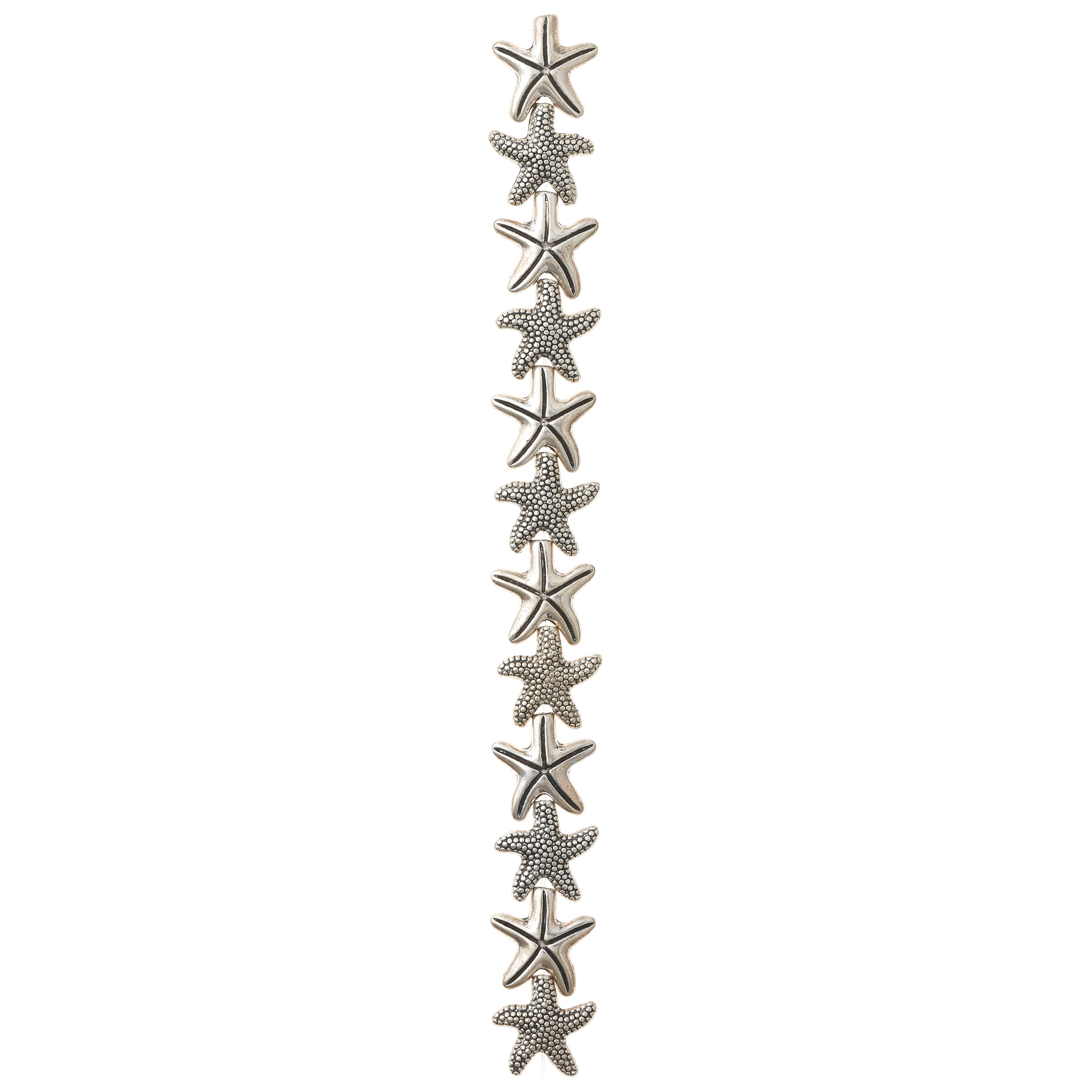 12 Packs: 12 ct. (144 total) Silver Starfish Mix Metal Beads, 14mm by Bead Landing™